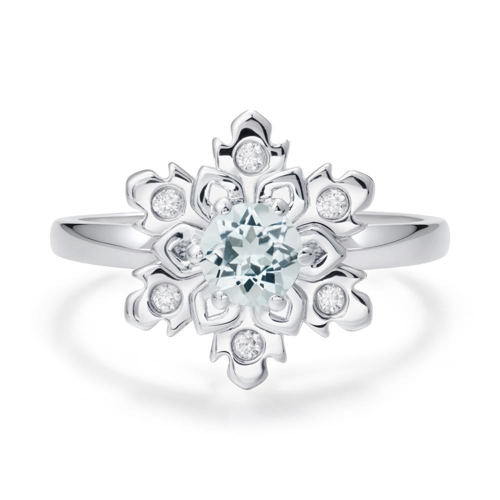 Aquamarine Snowflake Ring - LUO Jewelry #metal_sterling silver