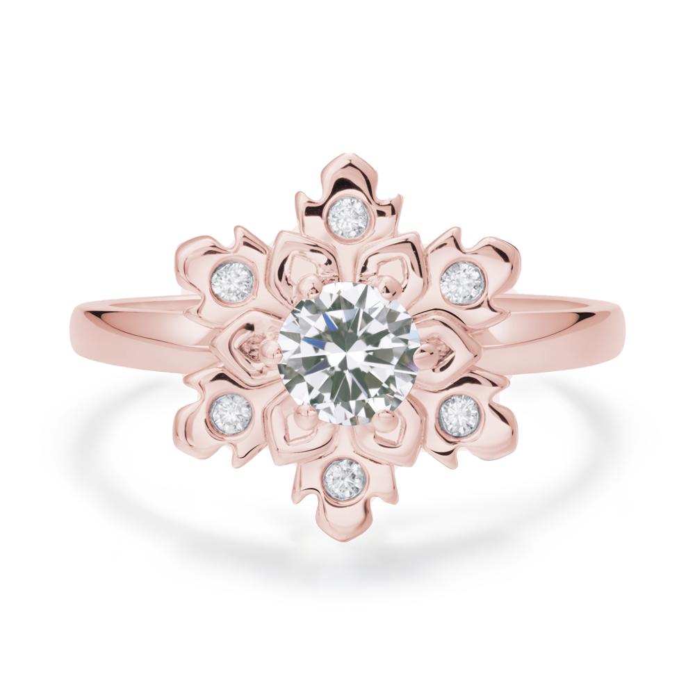 Cubic Zirconia Snowflake Engagement Ring - LUO Jewelry #metal_18k rose gold