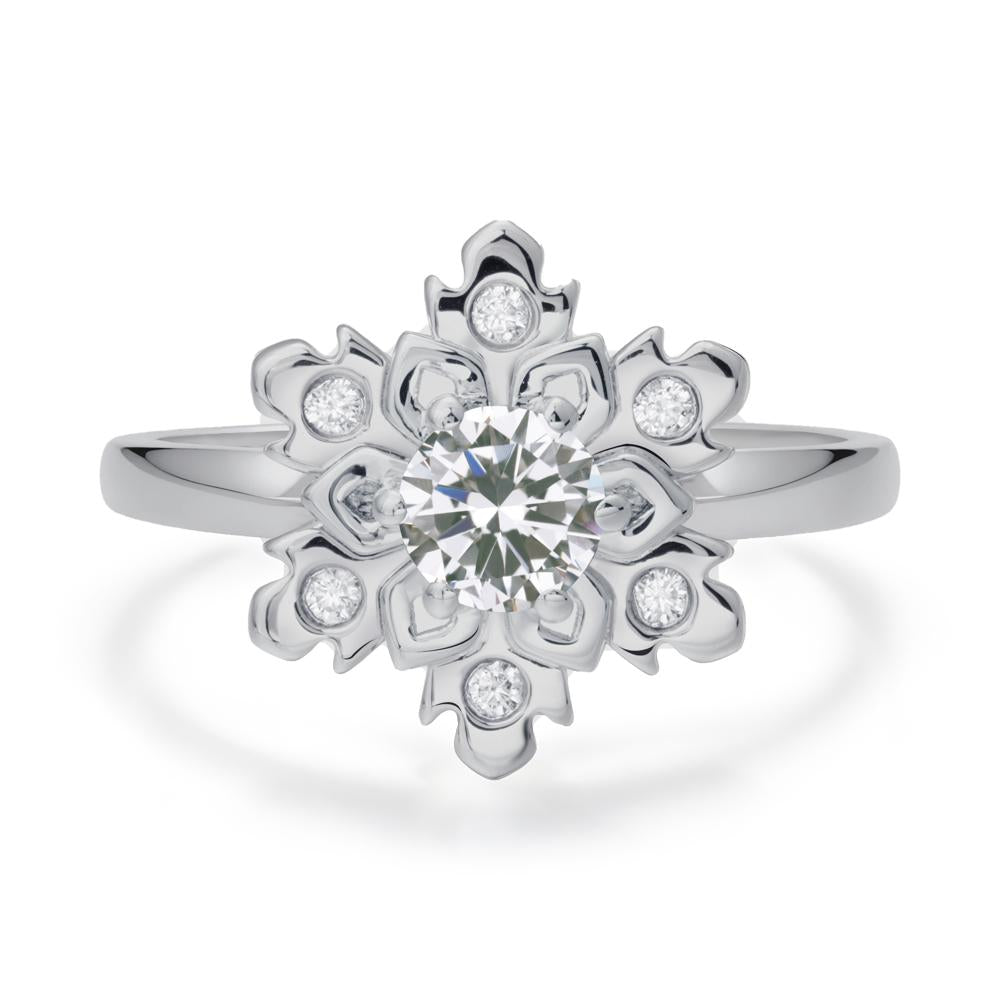 Cubic Zirconia Snowflake Engagement Ring - LUO Jewelry #metal_platinum