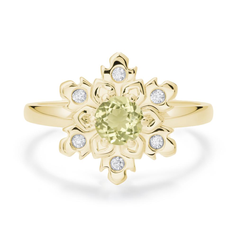 Lemon Quartz Snowflake Engagement Ring - LUO Jewelry #metal_18k yellow gold