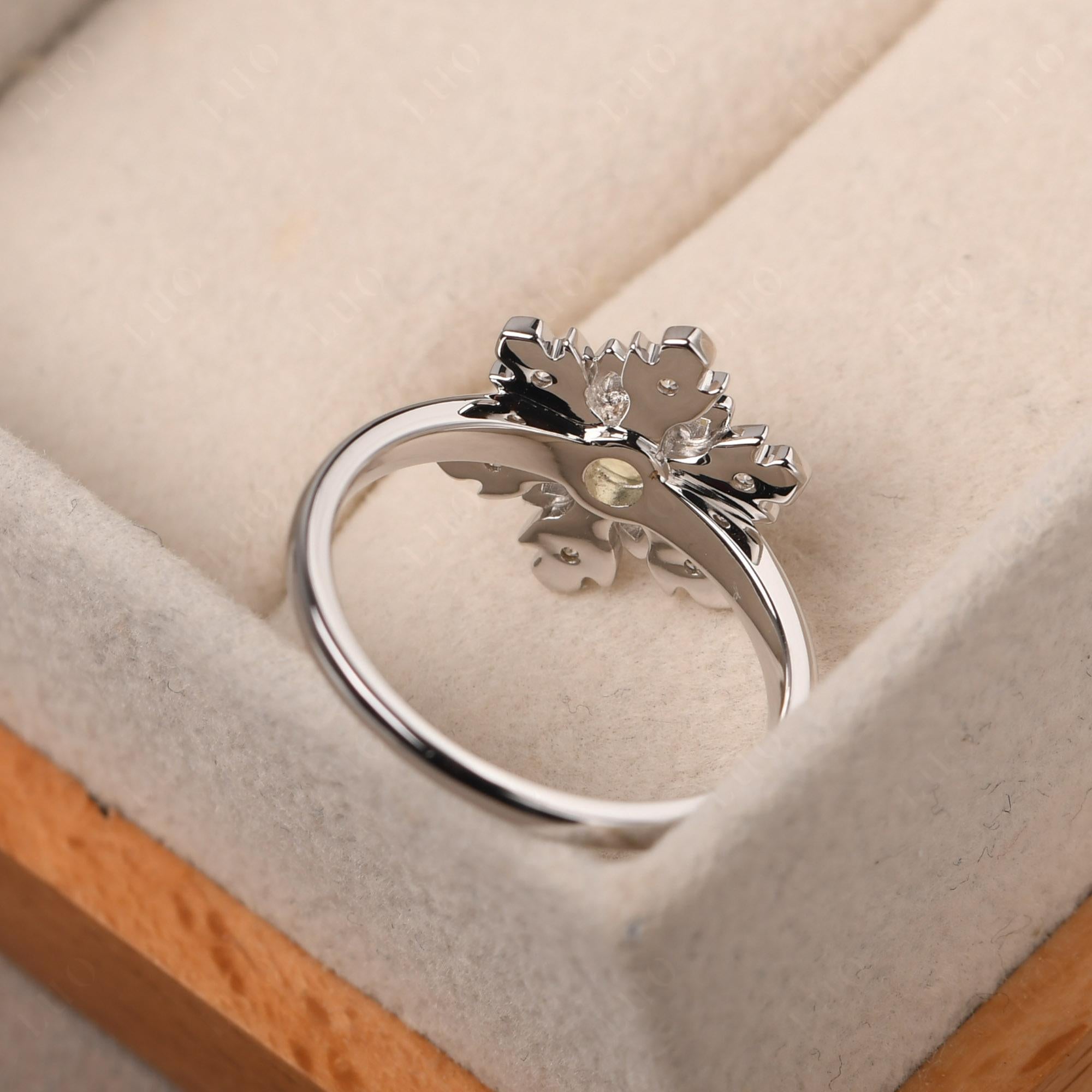 Lemon Quartz Snowflake Engagement Ring - LUO Jewelry