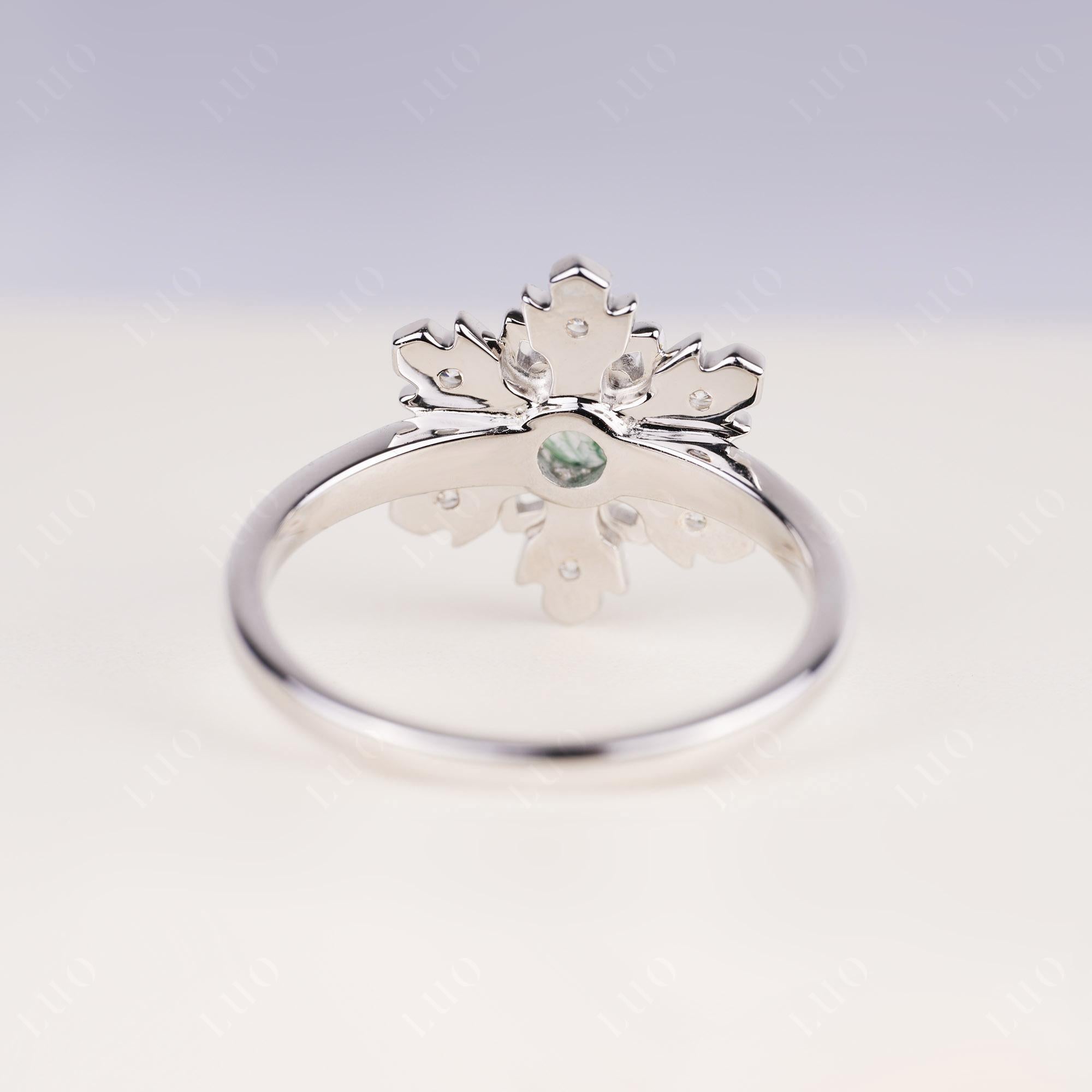 Moss Agate Snowflake Ring - LUO Jewelry