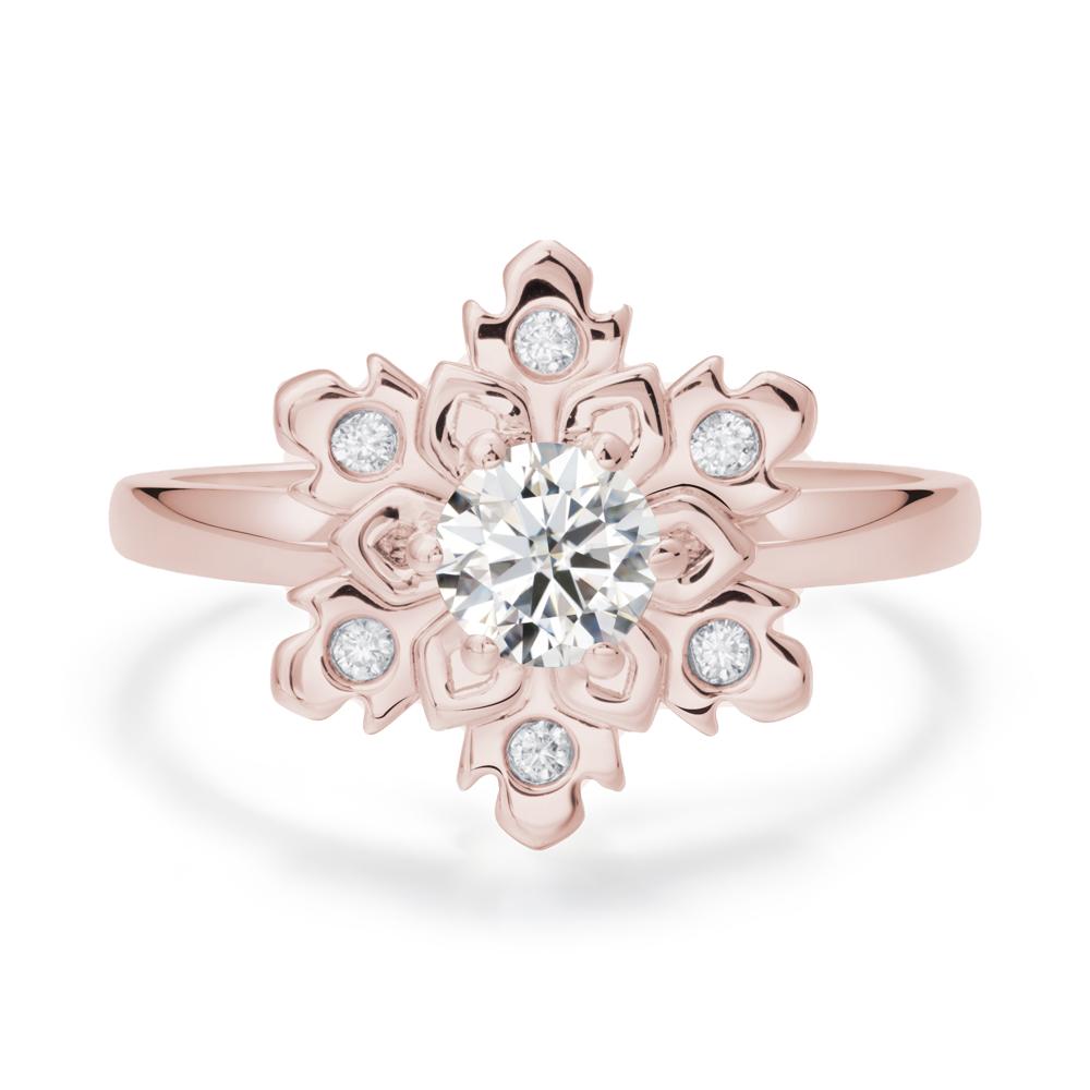 Moissanite Snowflake Engagement Ring - LUO Jewelry #metal_14k rose gold