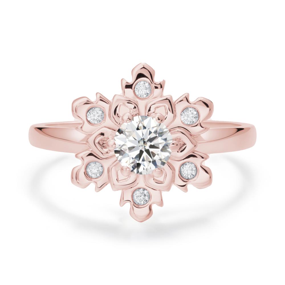 Moissanite Snowflake Engagement Ring - LUO Jewelry #metal_18k rose gold
