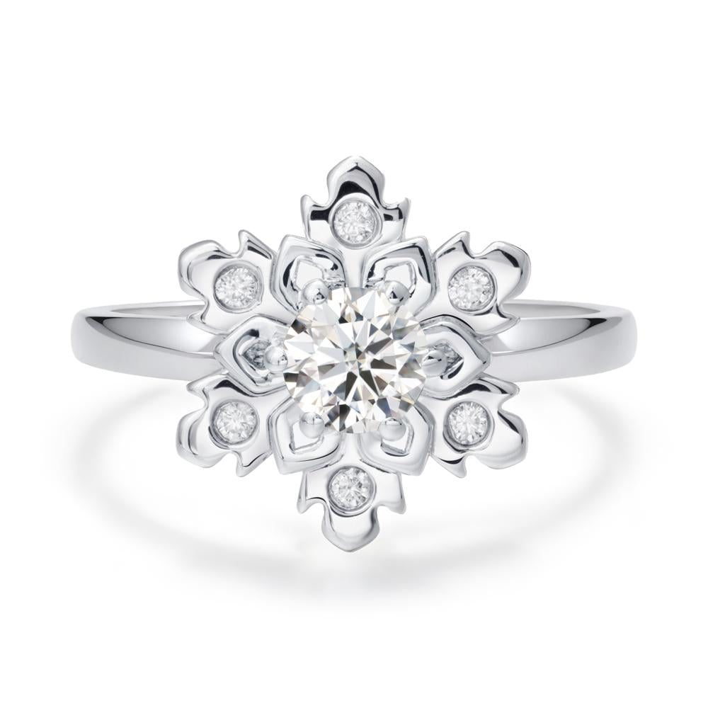 Moissanite Snowflake Engagement Ring - LUO Jewelry #metal_18k white gold