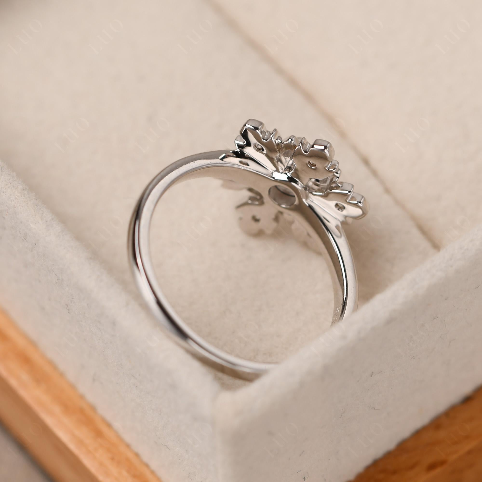 Moissanite Snowflake Engagement Ring - LUO Jewelry