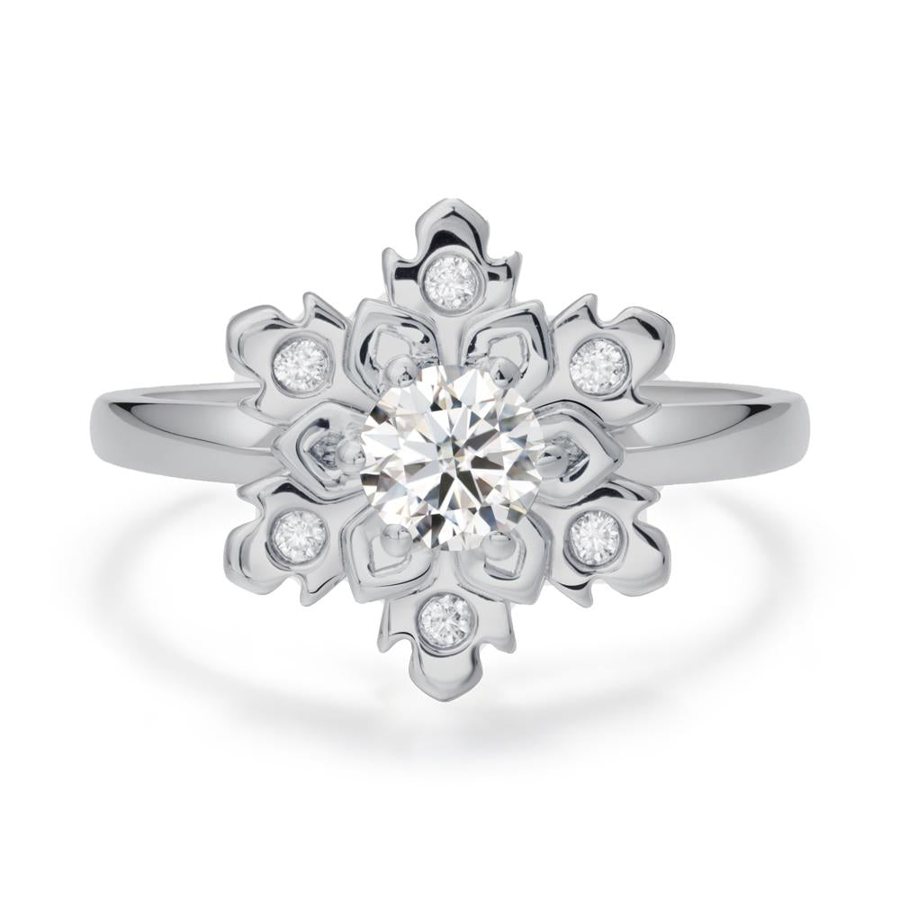 Moissanite Snowflake Engagement Ring - LUO Jewelry #metal_platinum