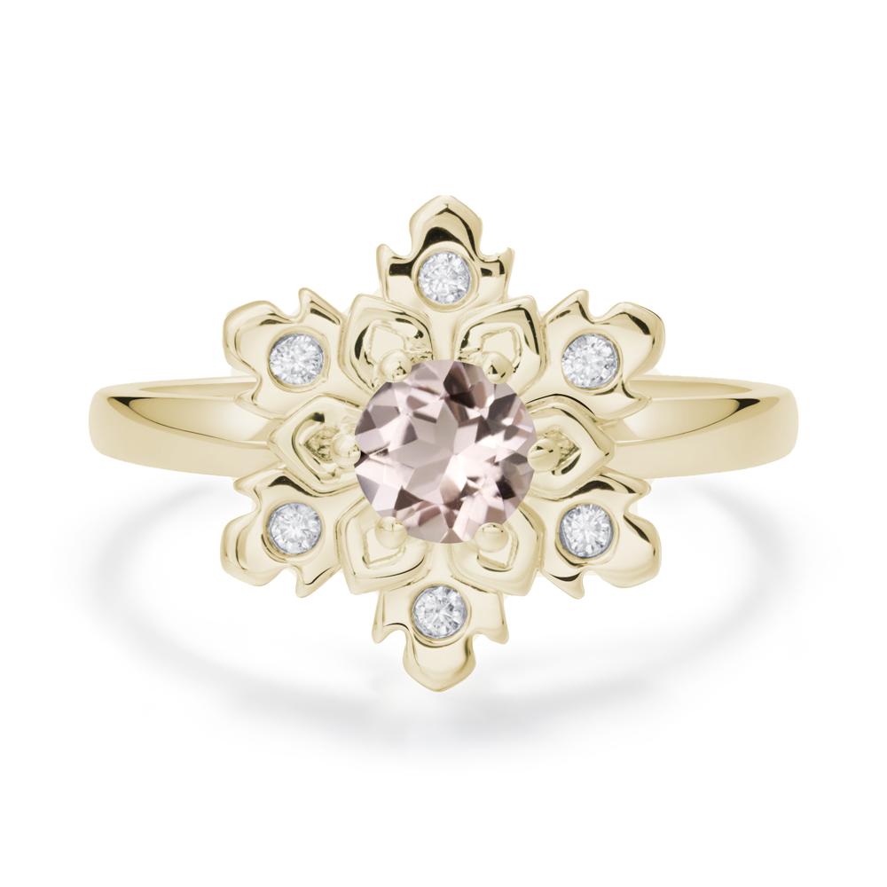 Morganite Snowflake Ring - LUO Jewelry #metal_14k yellow gold