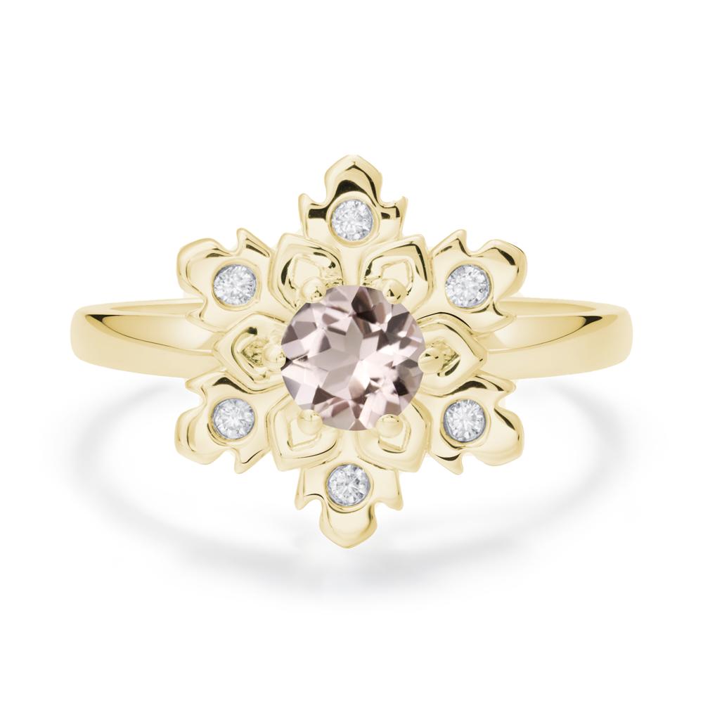 Morganite Snowflake Ring - LUO Jewelry #metal_18k yellow gold