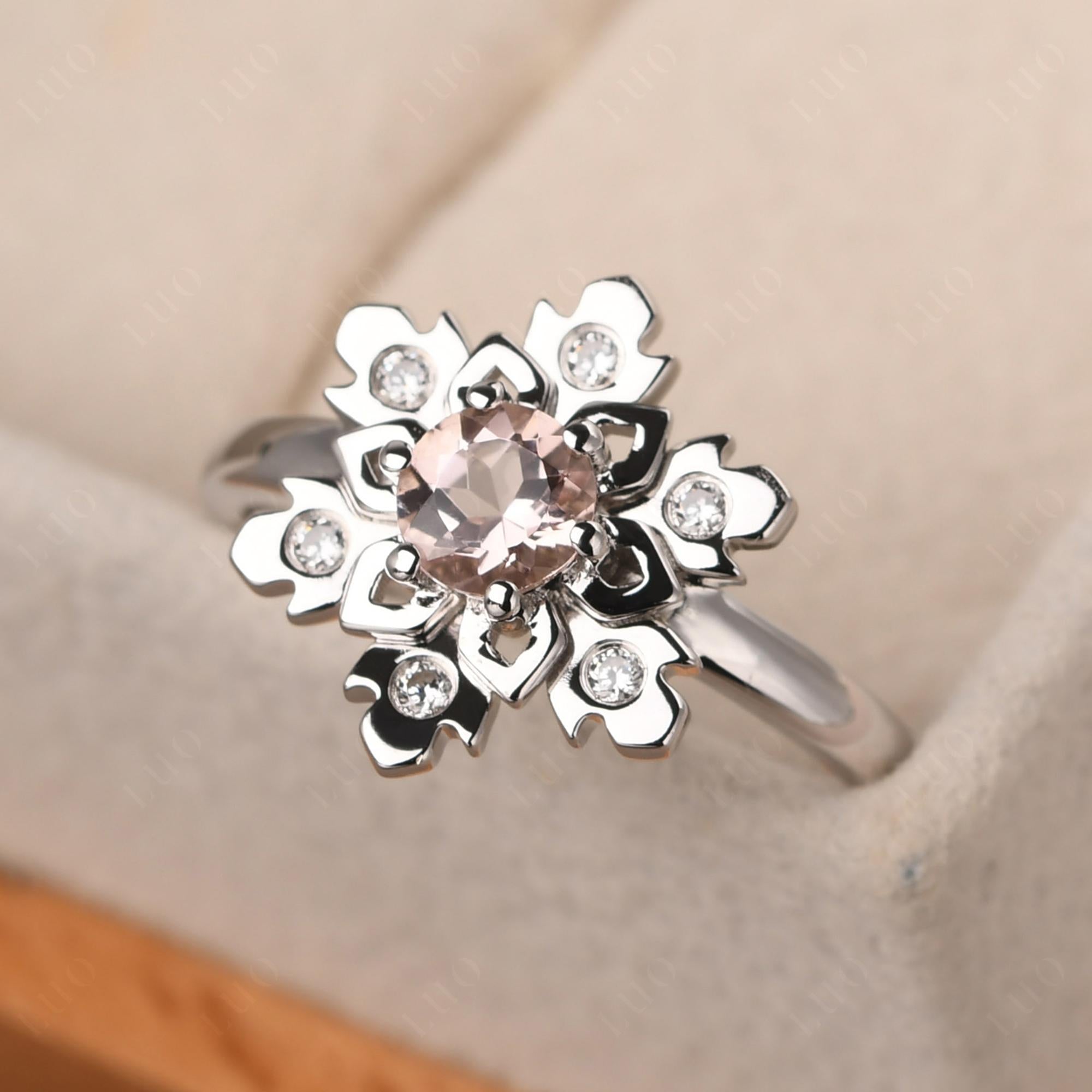 Morganite Snowflake Ring - LUO Jewelry