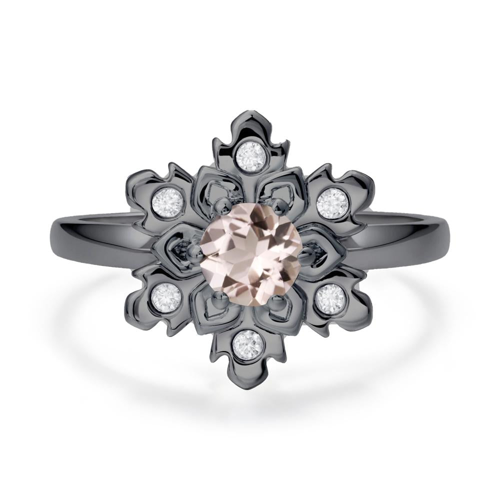 Morganite Snowflake Ring - LUO Jewelry #metal_black finish sterling silver