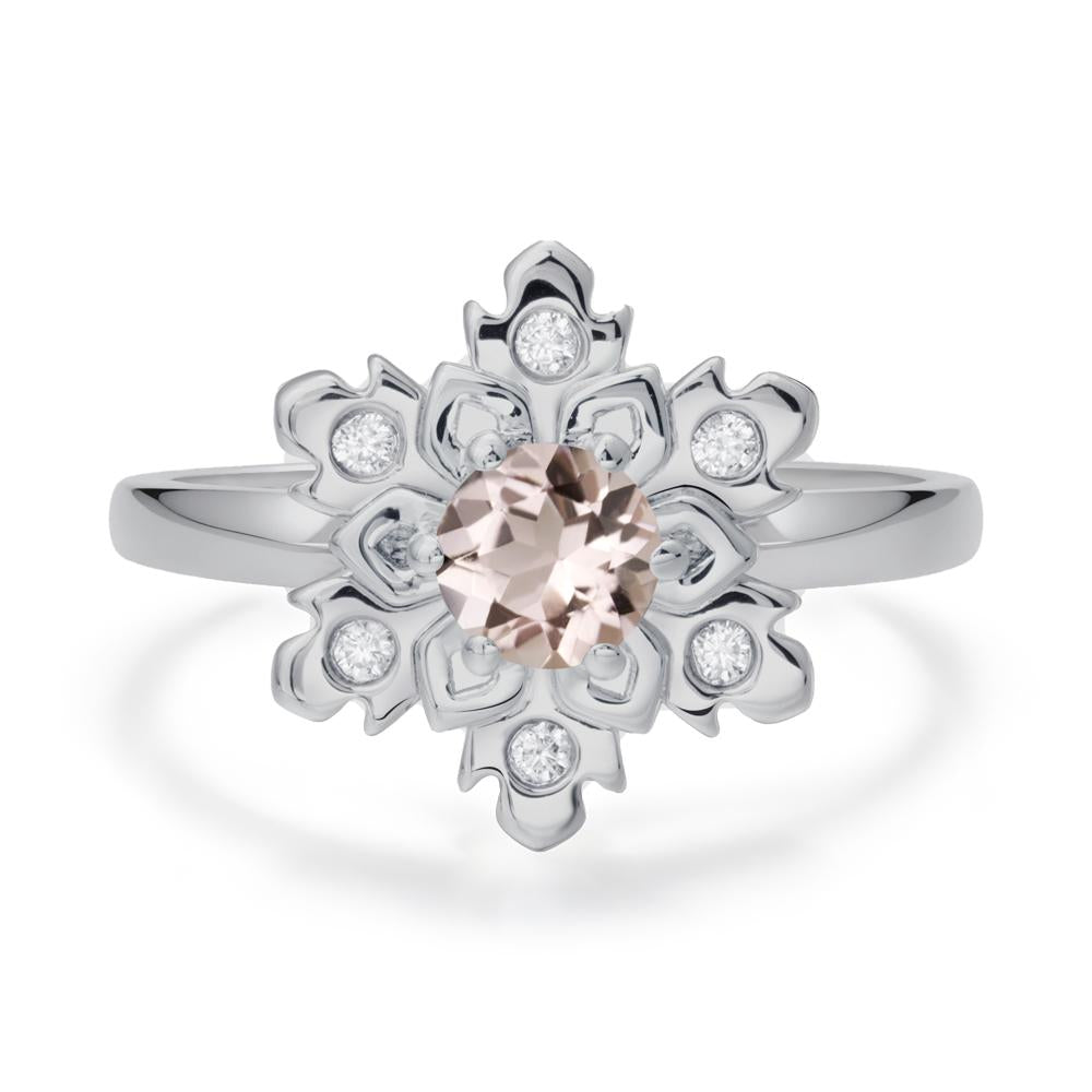 Morganite Snowflake Ring - LUO Jewelry #metal_platinum