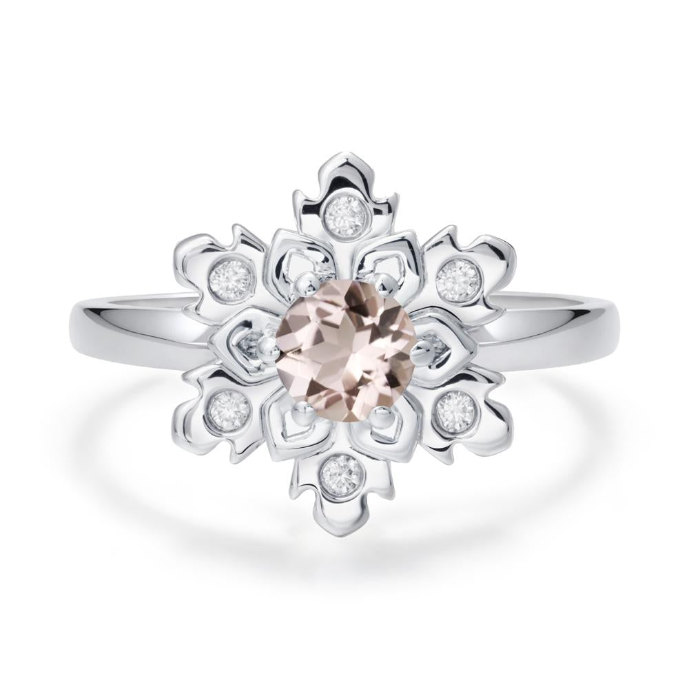 Morganite Snowflake Ring - LUO Jewelry #metal_sterling silver