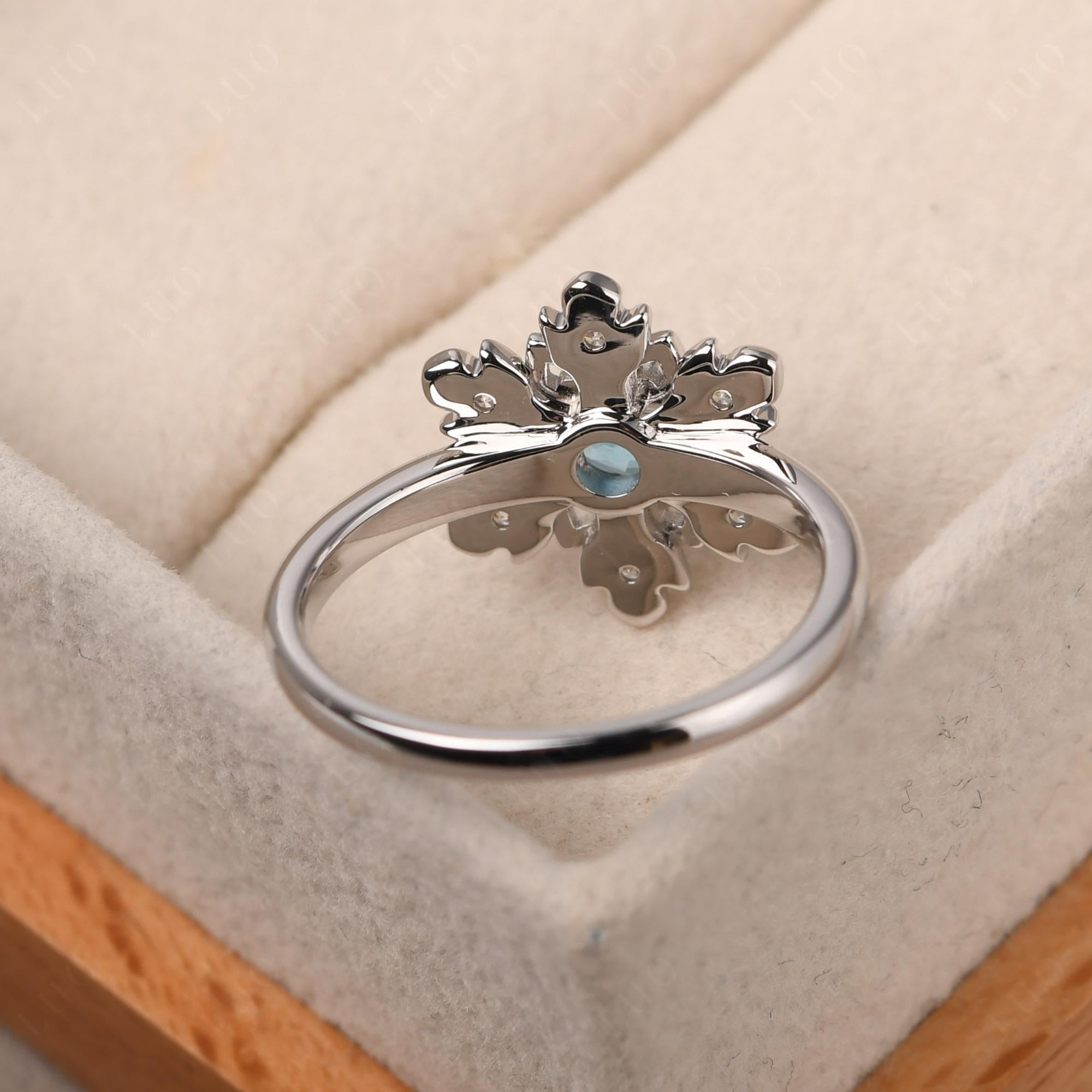 Swiss Blue Topaz Snowflake Ring - LUO Jewelry