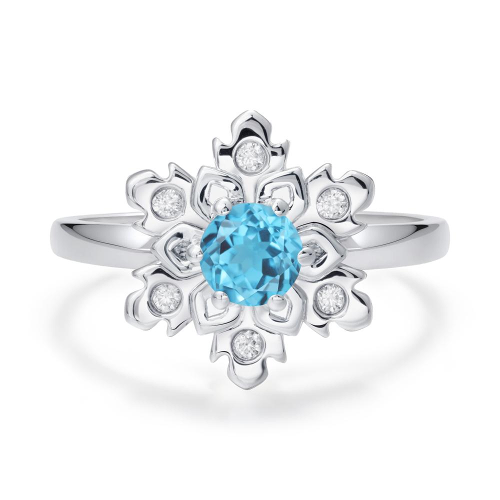 Swiss Blue Topaz Snowflake Ring - LUO Jewelry #metal_sterling silver
