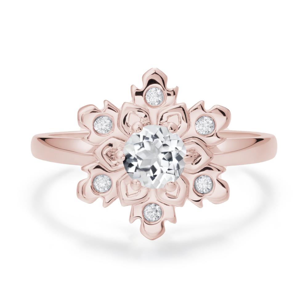 White Topaz Snowflake Engagement Ring - LUO Jewelry #metal_14k rose gold