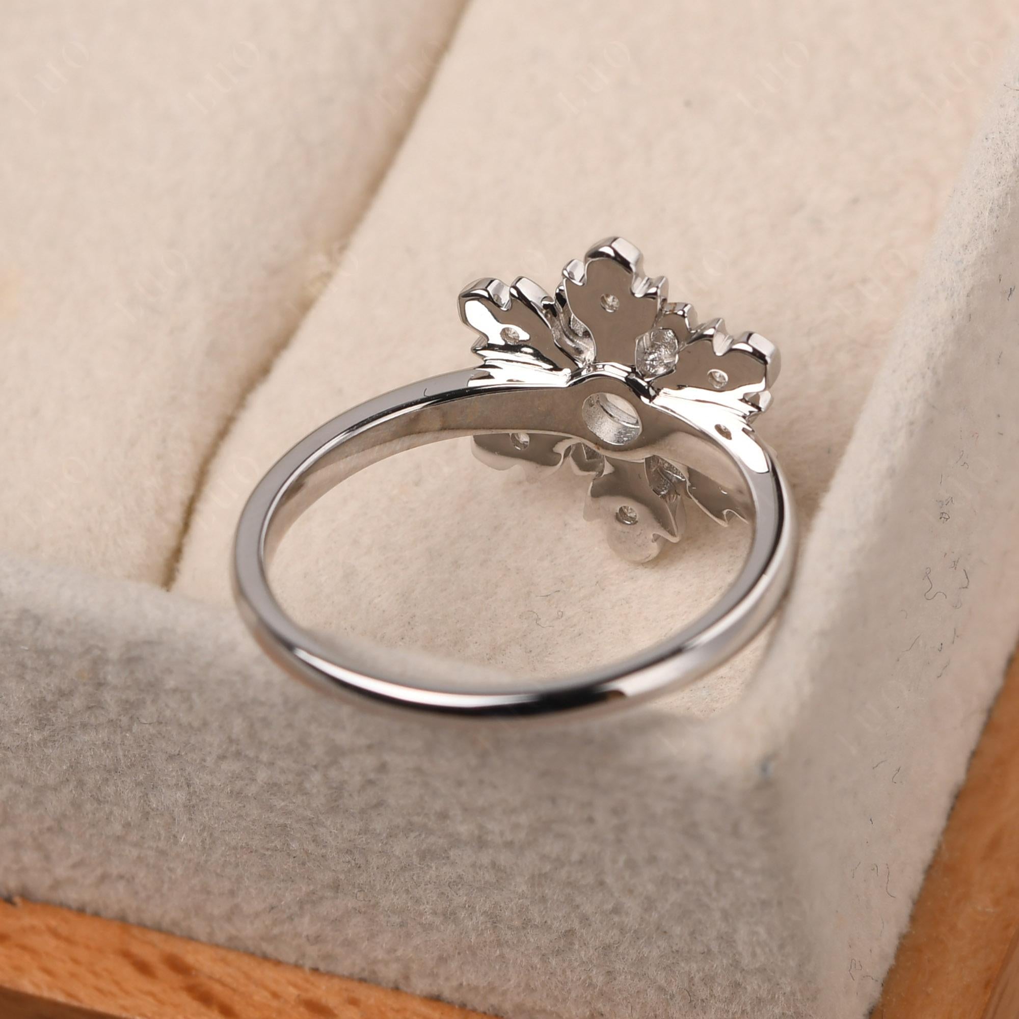 White Topaz Snowflake Engagement Ring - LUO Jewelry