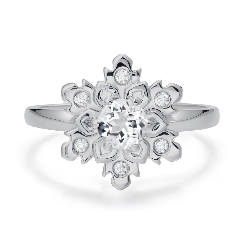 White Topaz Snowflake Engagement Ring - LUO Jewelry #metal_platinum