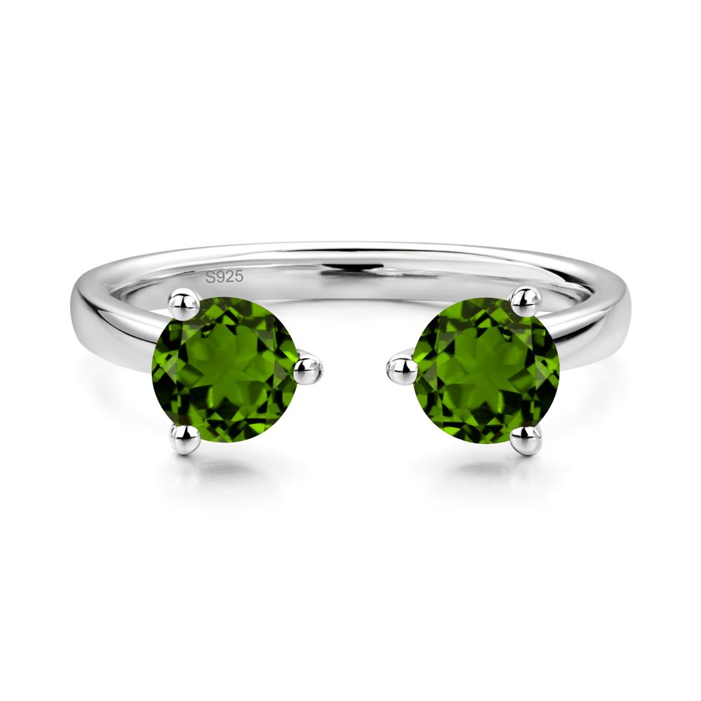 Diopside Two Stone Open Ring, image size:1000x1000