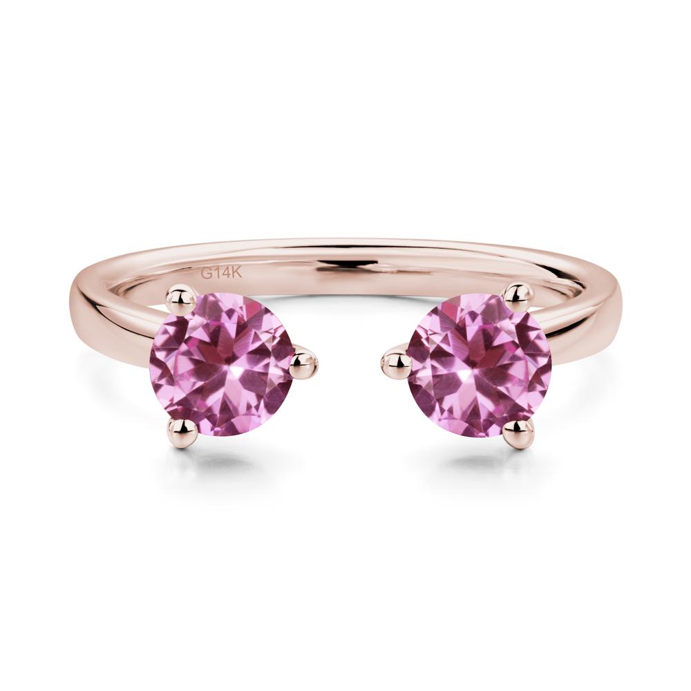 Pink Sapphire Two Stone Open Ring | LUO Jewelry #metal_14k rose gold
