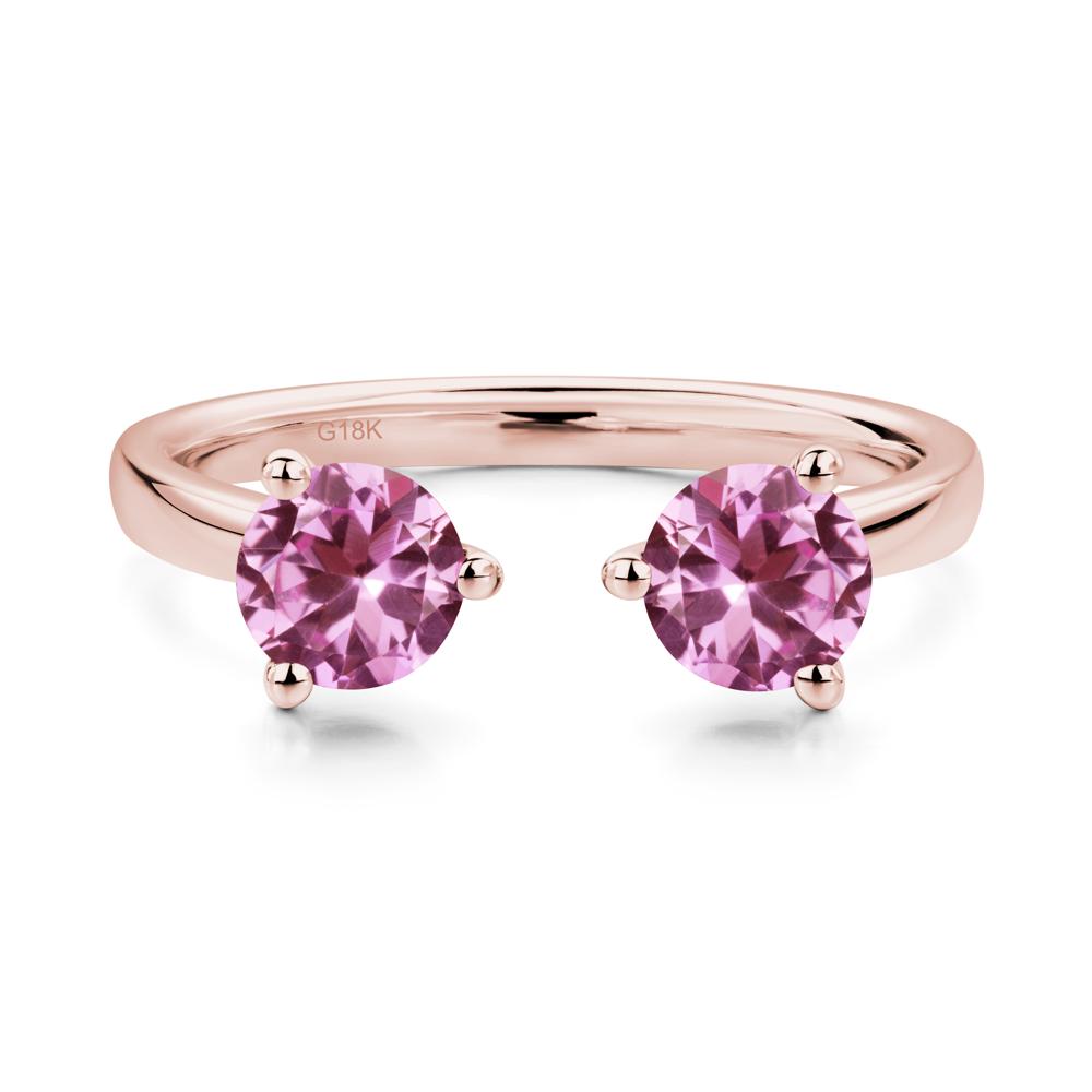 Pink Sapphire Two Stone Open Ring | LUO Jewelry #metal_18k rose gold