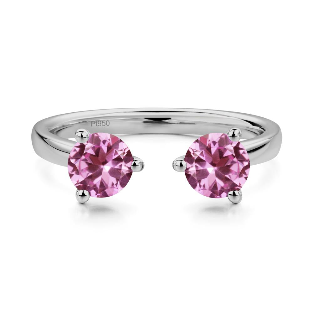 Pink Sapphire Two Stone Open Ring | LUO Jewelry #metal_platinum