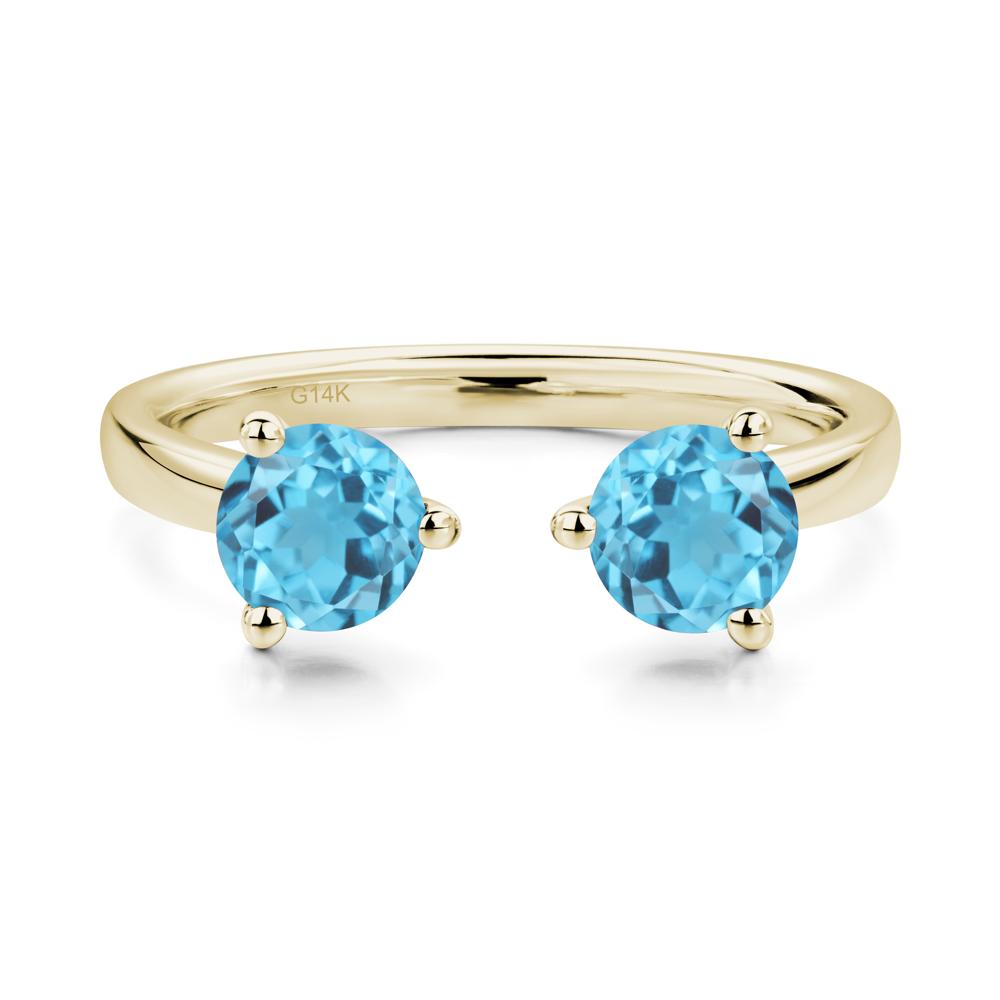 Swiss Blue Topaz Open Toi Et Moi Ring | LUO Jewelry #metal_14k yellow gold