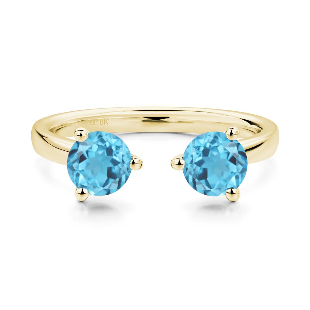 Swiss Blue Topaz Open Toi Et Moi Ring | LUO Jewelry #metal_18k yellow gold