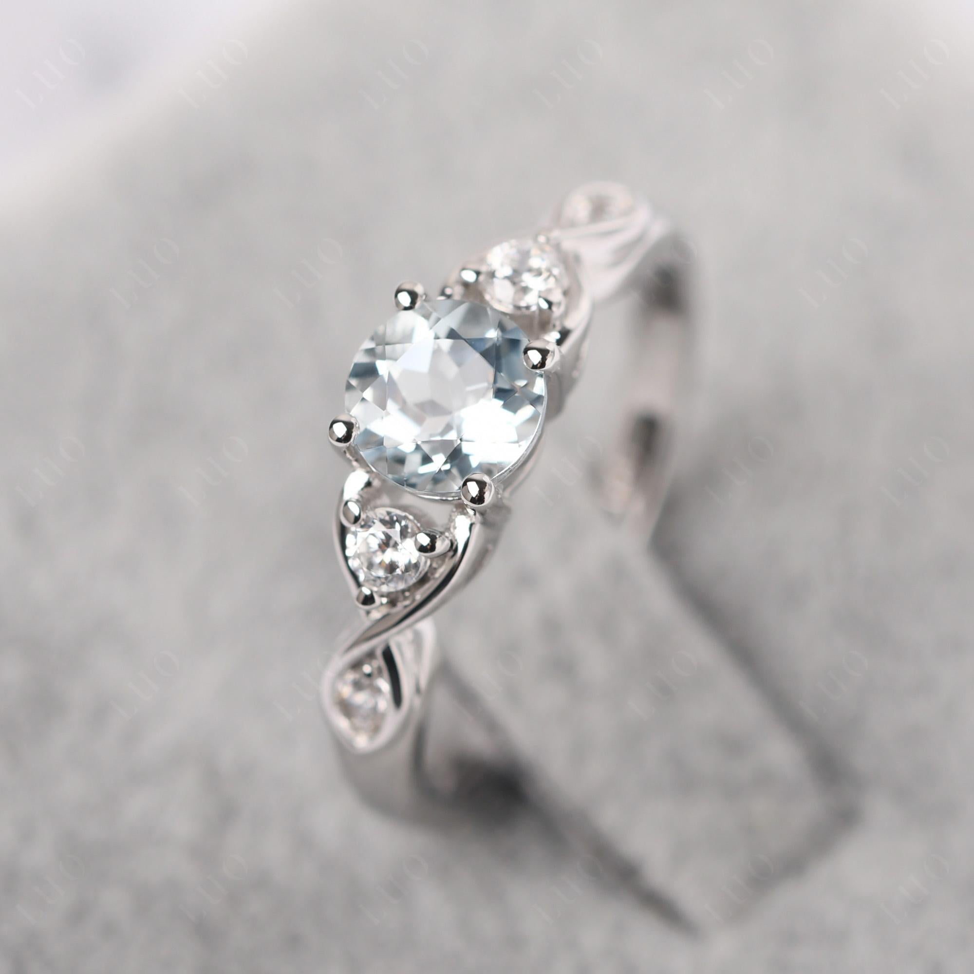 Aquamarine Twisted Ring - LUO Jewelry