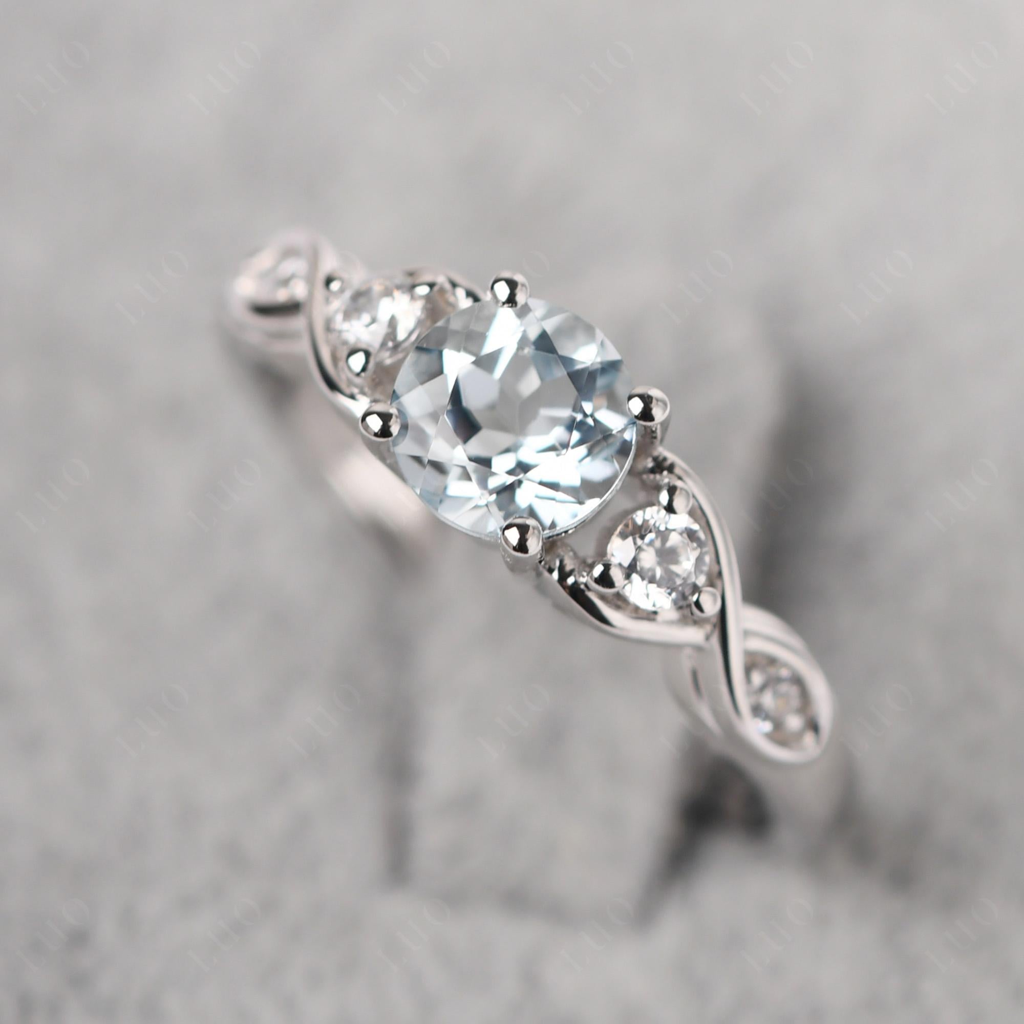 Aquamarine Twisted Ring - LUO Jewelry