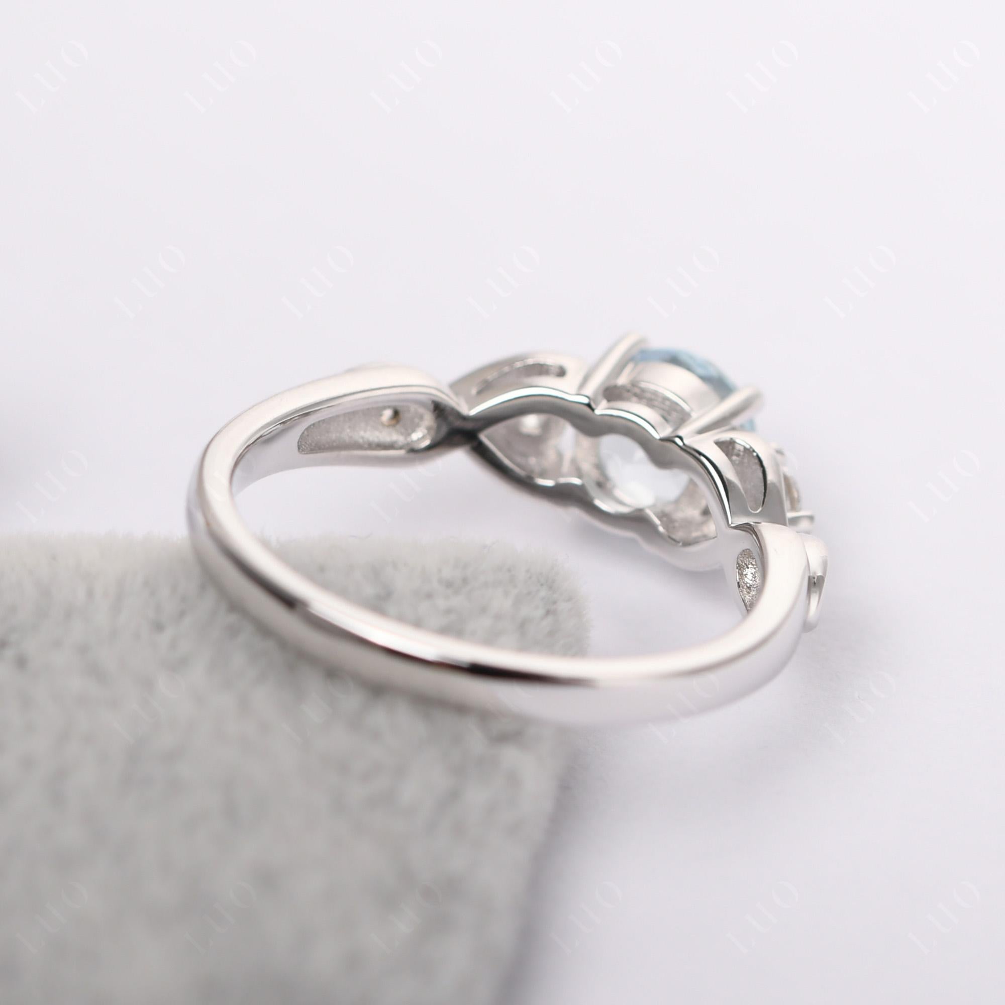 Aquamarine Twisted Ring - LUO Jewelry