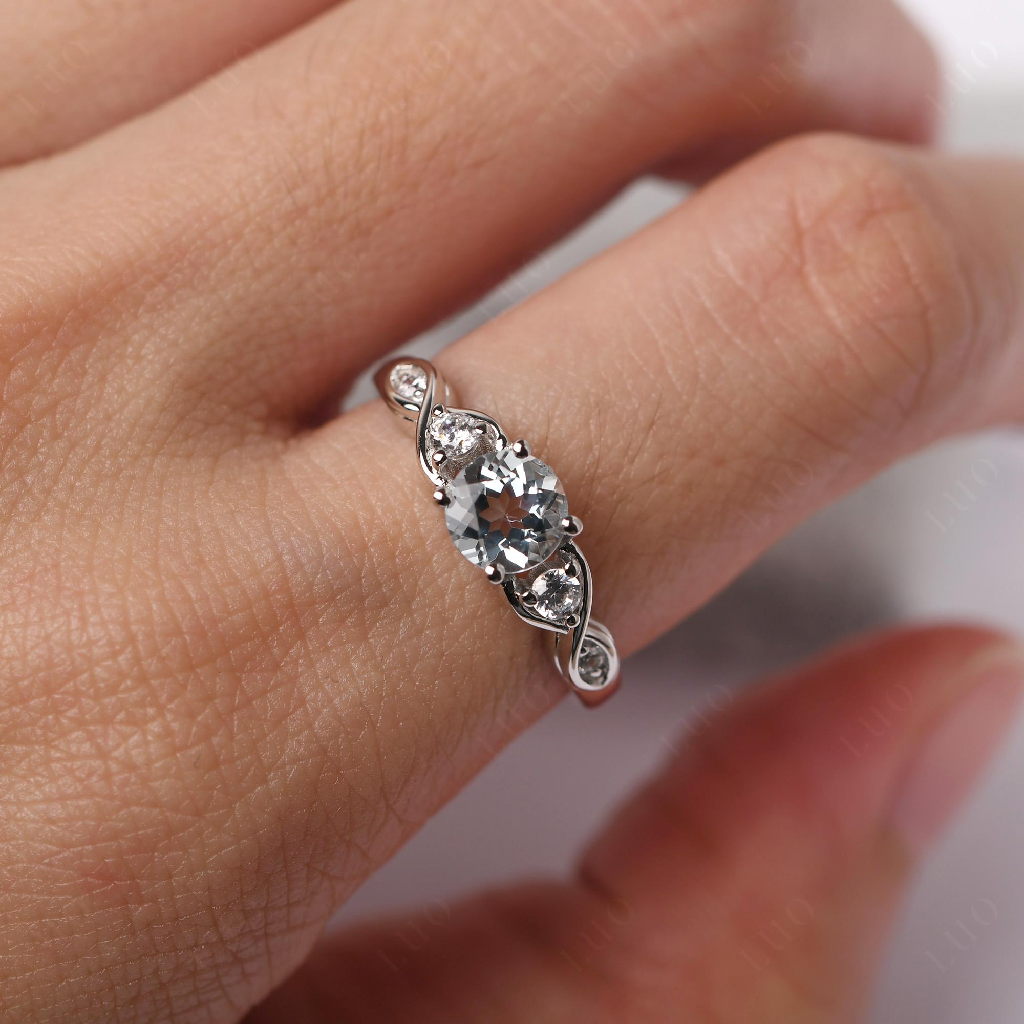 Aquamarine Twisted Ring - LUO Jewelry