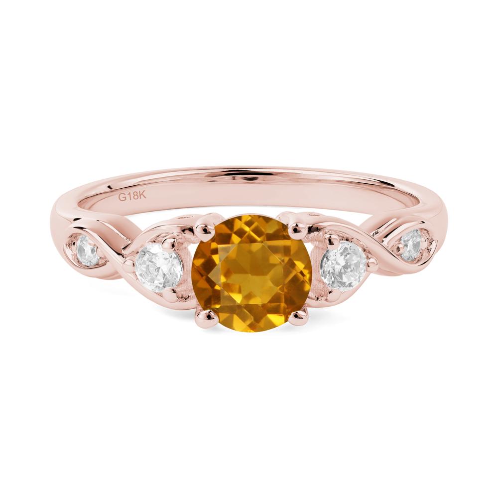 Citrine Twisted Ring - LUO Jewelry #metal_18k rose gold