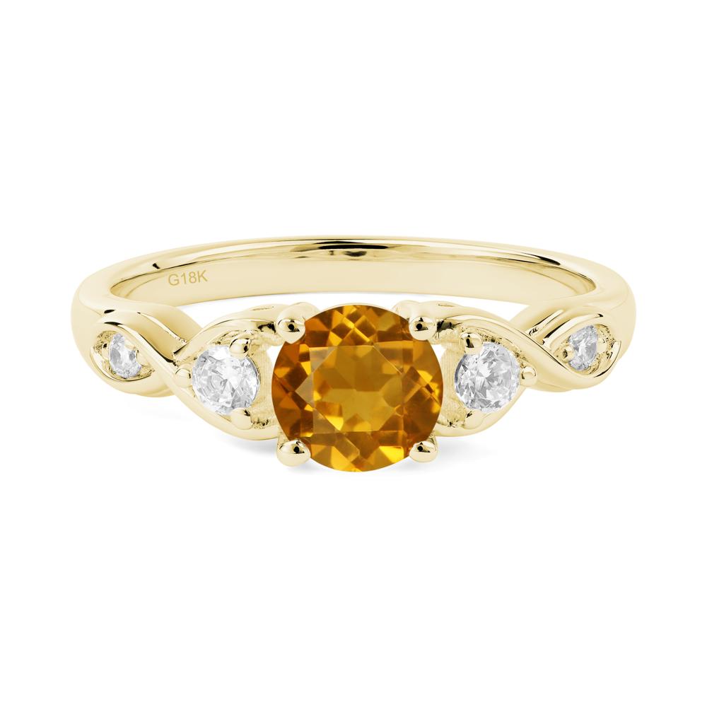 Citrine Twisted Ring - LUO Jewelry #metal_18k yellow gold