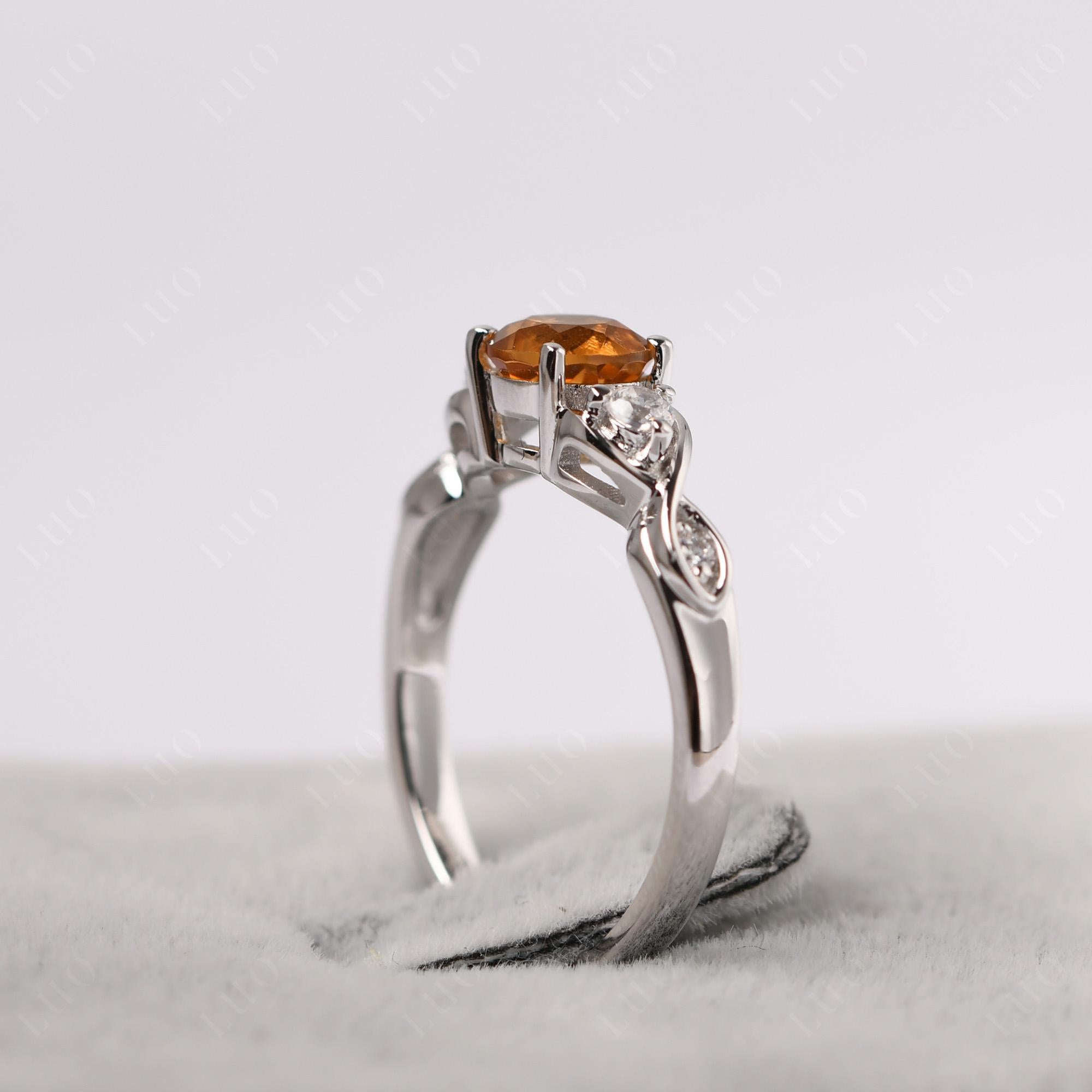 Citrine Twisted Ring - LUO Jewelry