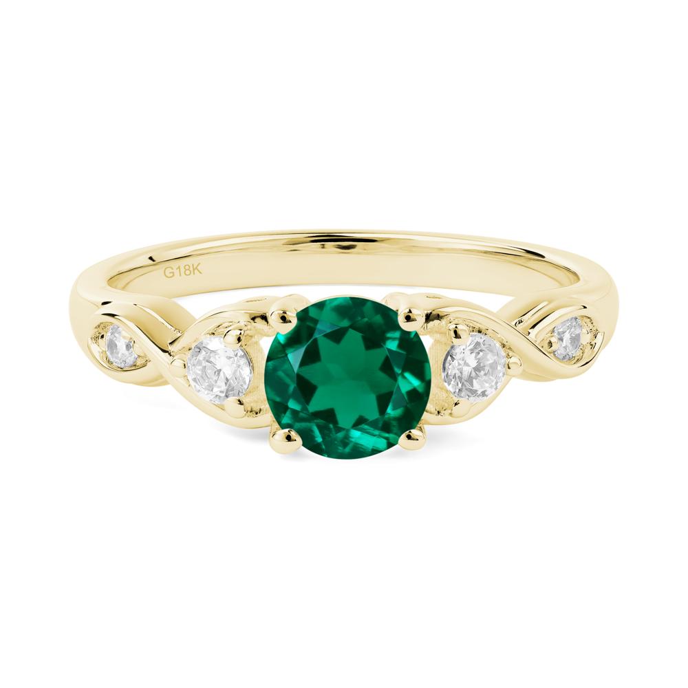 Emerald Twisted Ring - LUO Jewelry #metal_18k yellow gold
