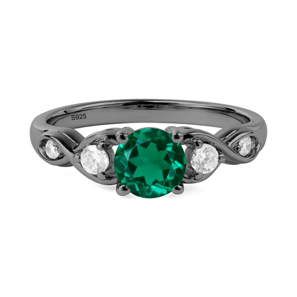 Emerald Twisted Ring - LUO Jewelry #metal_black finish sterling silver