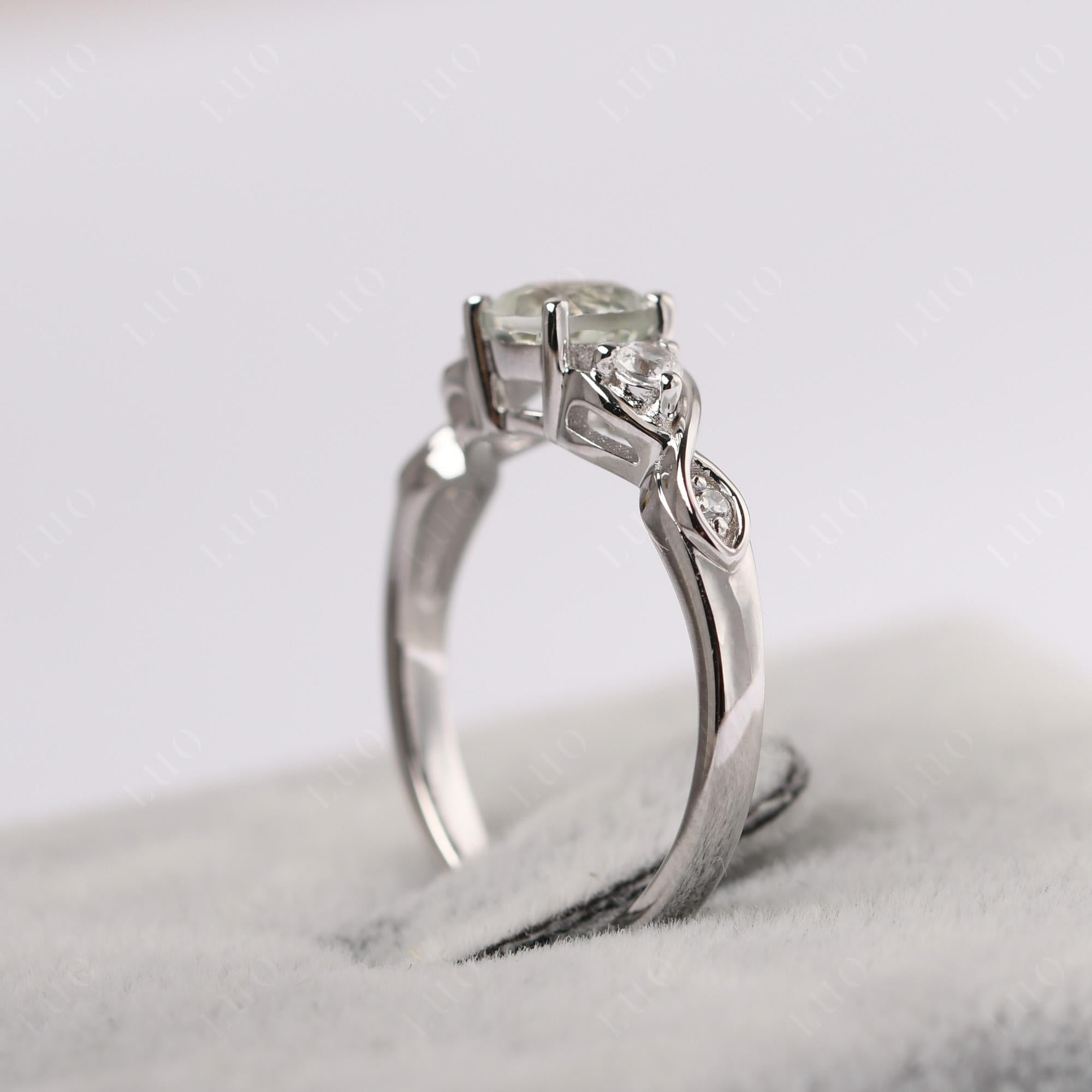 Green Amethyst Twisted Ring - LUO Jewelry