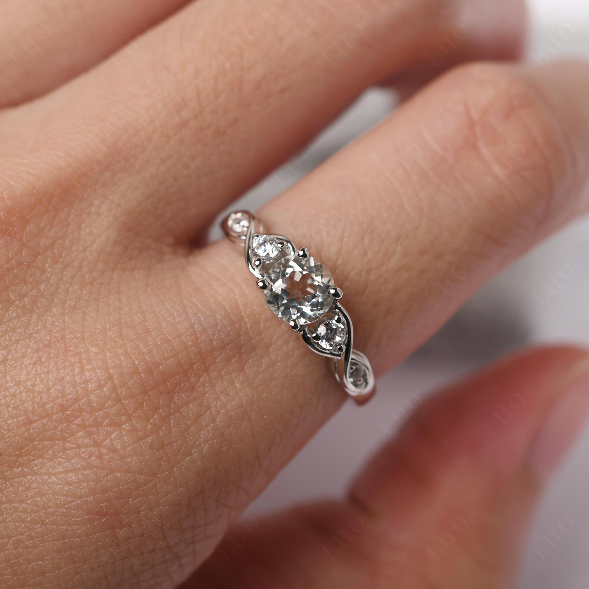 Green Amethyst Twisted Ring - LUO Jewelry