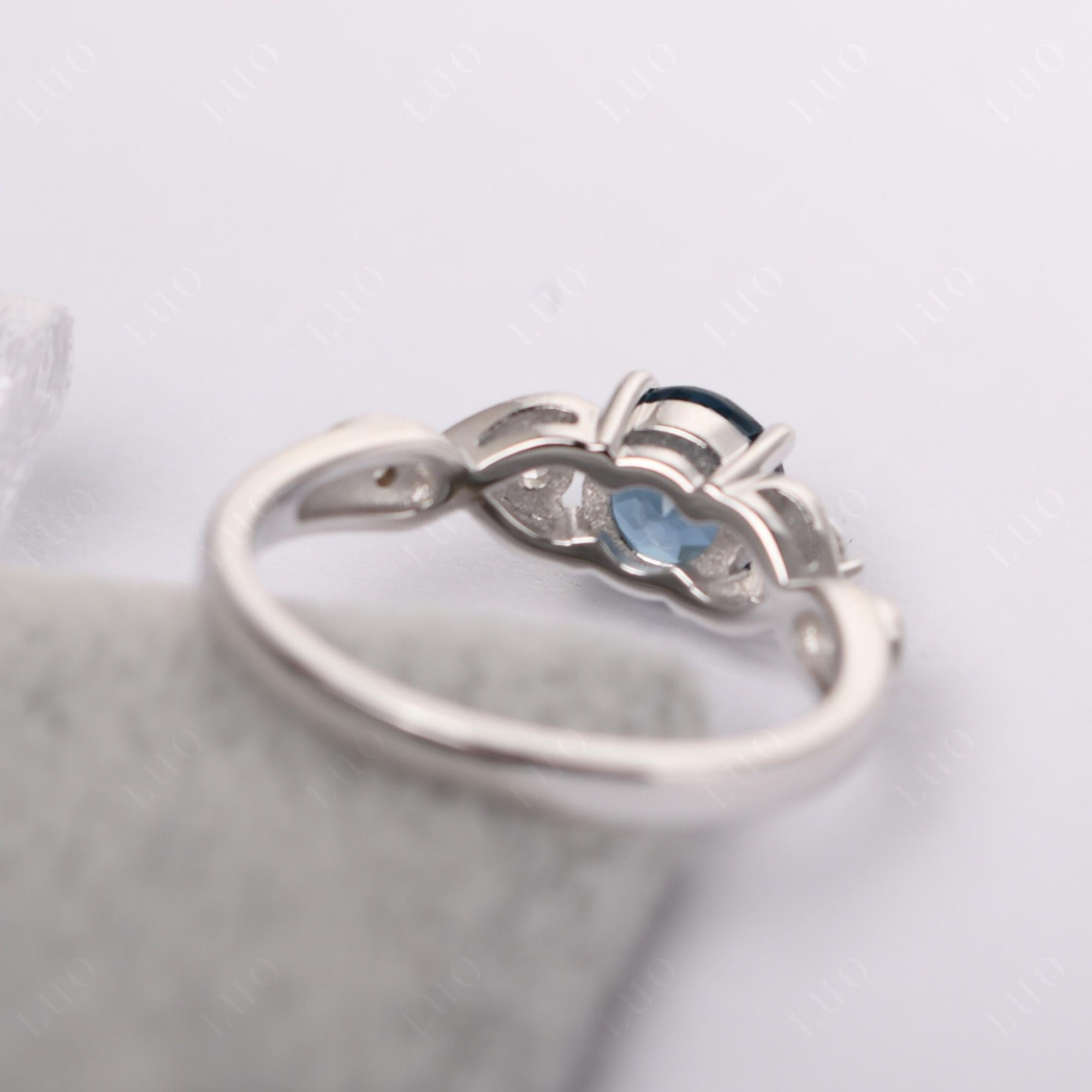 London Blue Topaz Twisted Ring - LUO Jewelry