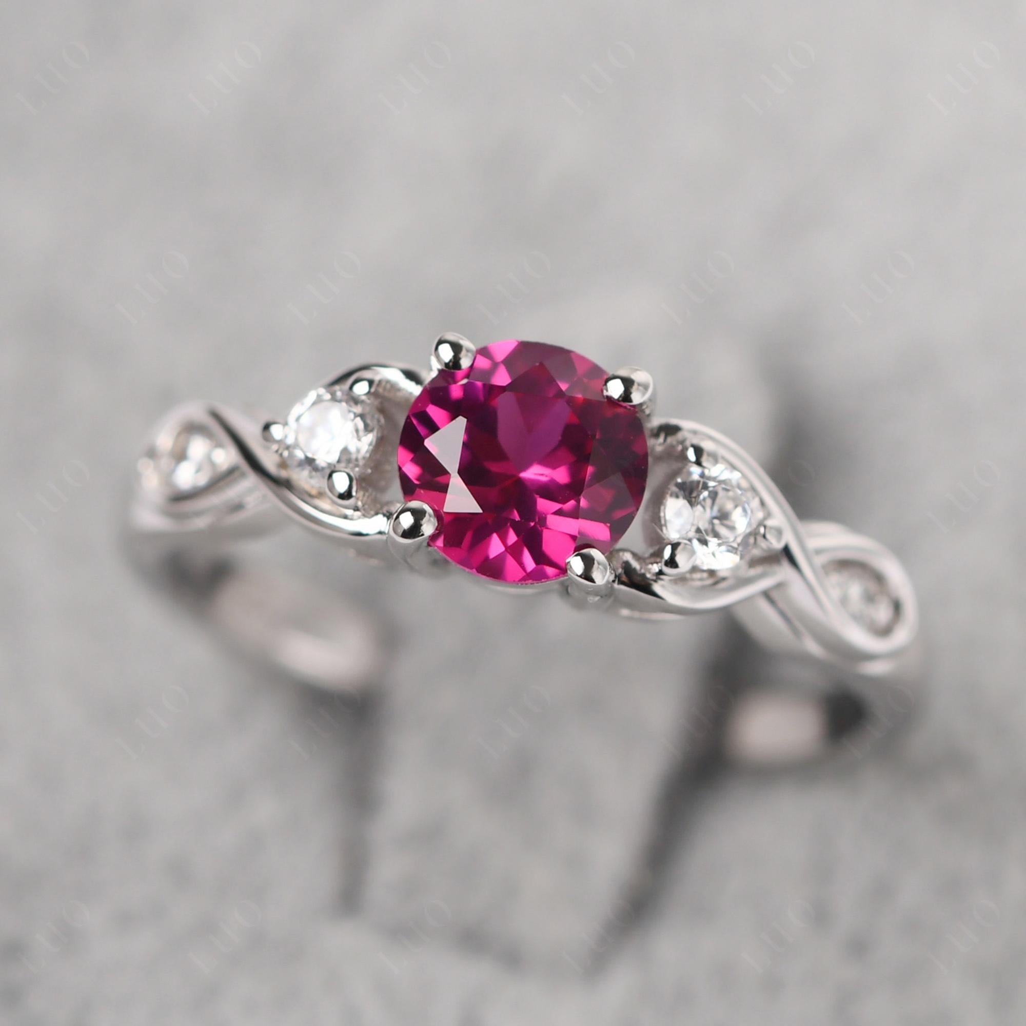 Ruby Twisted Ring - LUO Jewelry