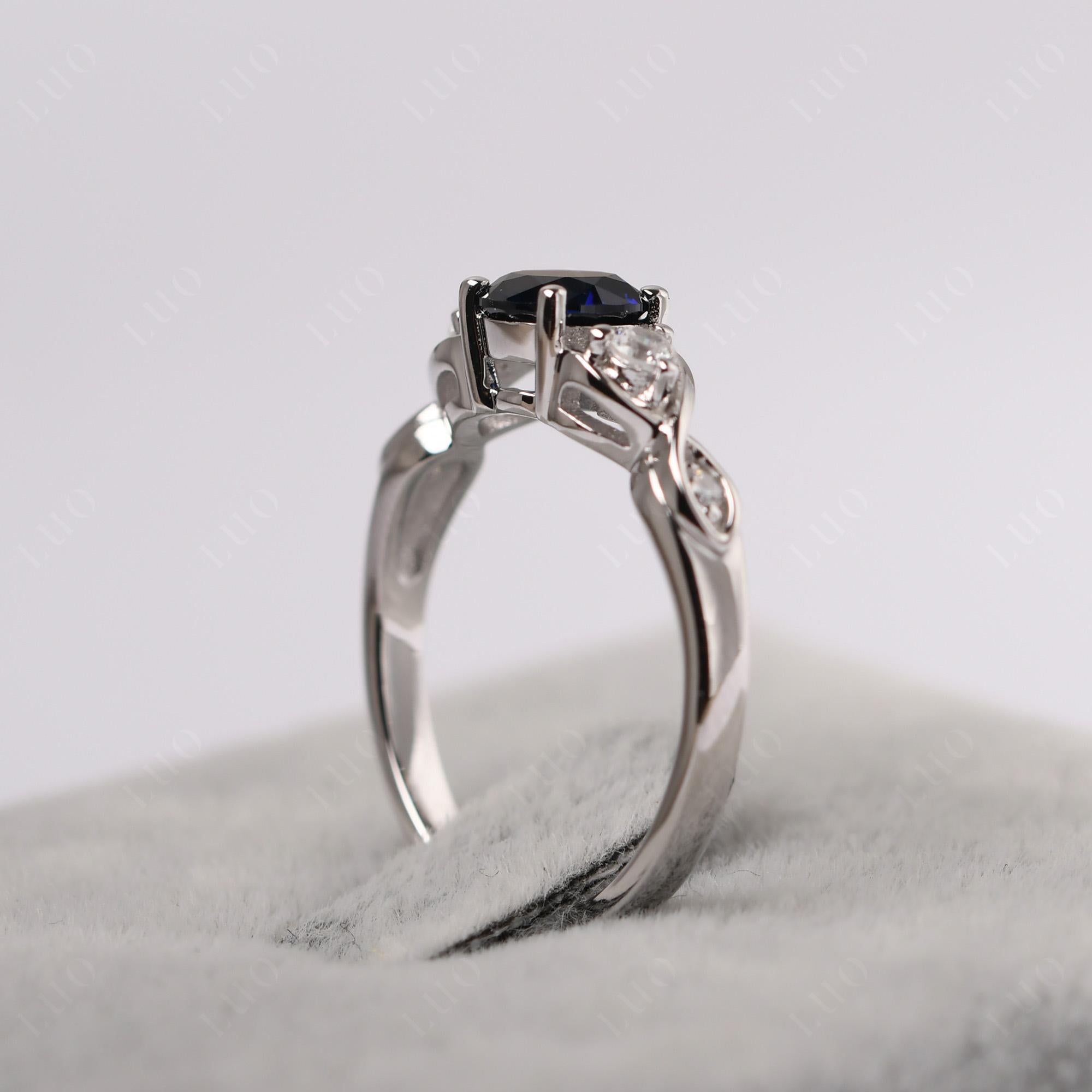 Sapphire Twisted Ring - LUO Jewelry