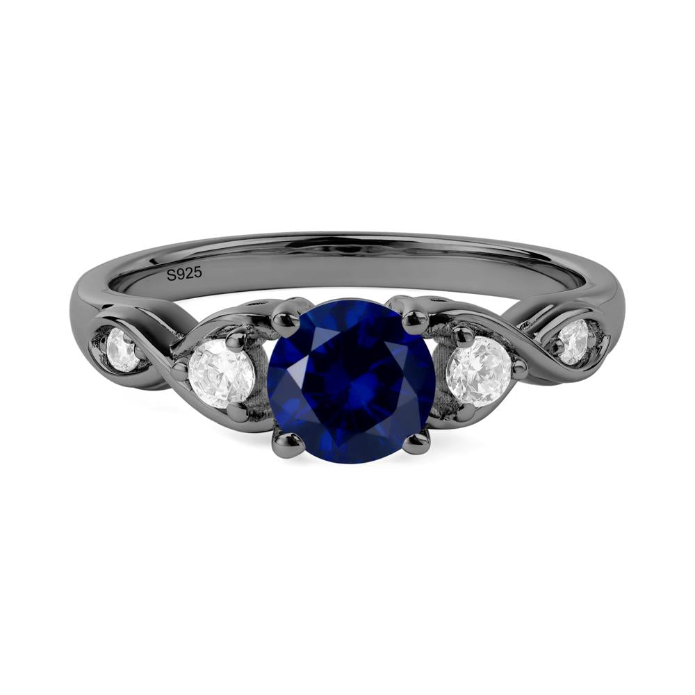 Sapphire Twisted Ring - LUO Jewelry #metal_black finish sterling silver