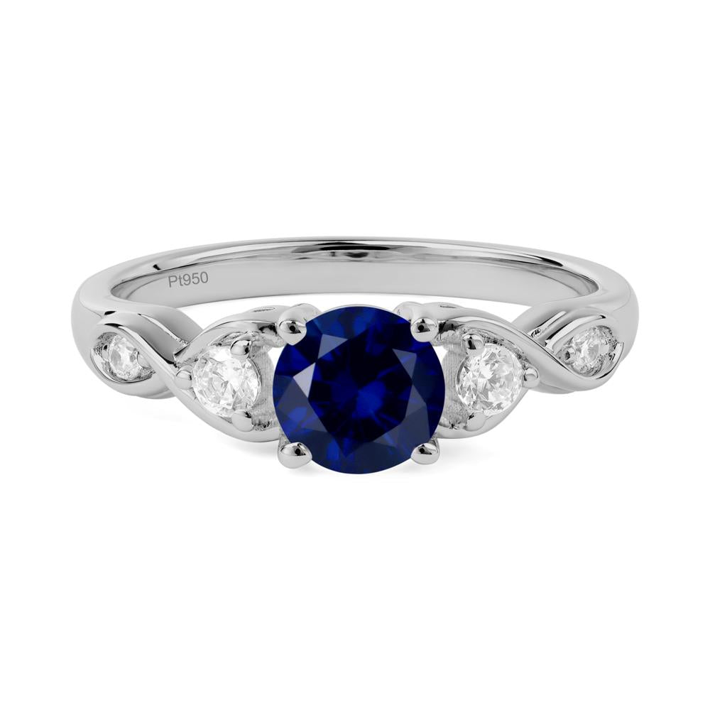 Sapphire Twisted Ring - LUO Jewelry #metal_platinum