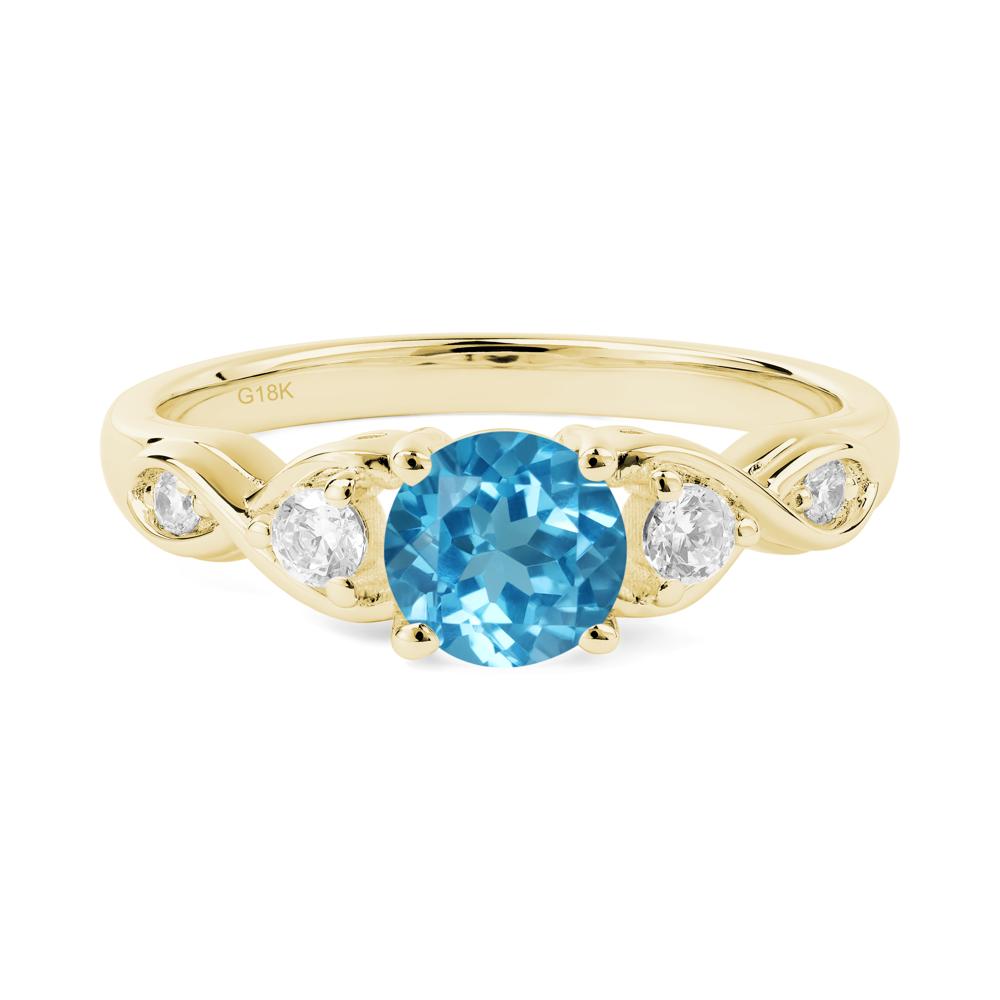 Swiss Blue Topaz Twisted Ring - LUO Jewelry #metal_18k yellow gold