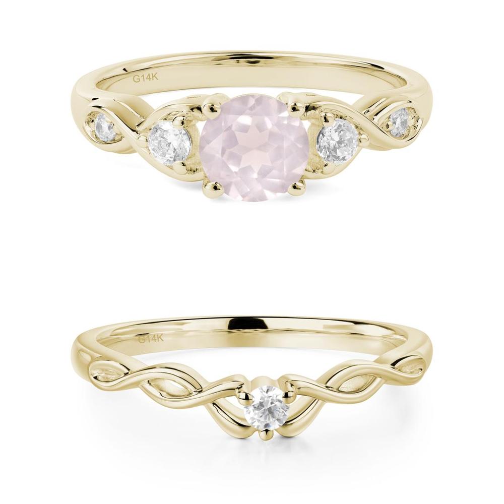 Rose Quartz Twisted Ring - LUO Jewelry #metal_xxxxx