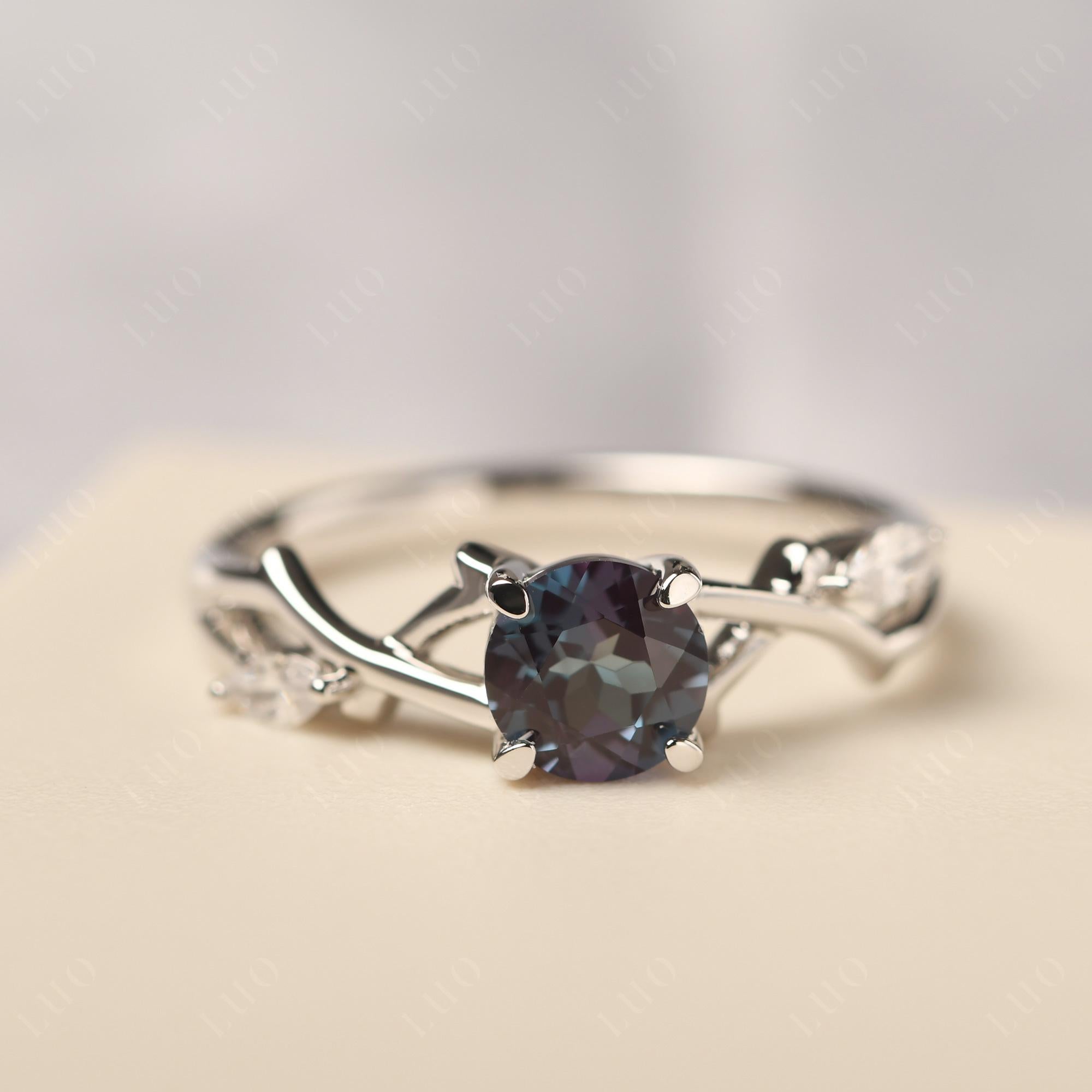 Alexandrite Twig Engagement Ring - LUO Jewelry