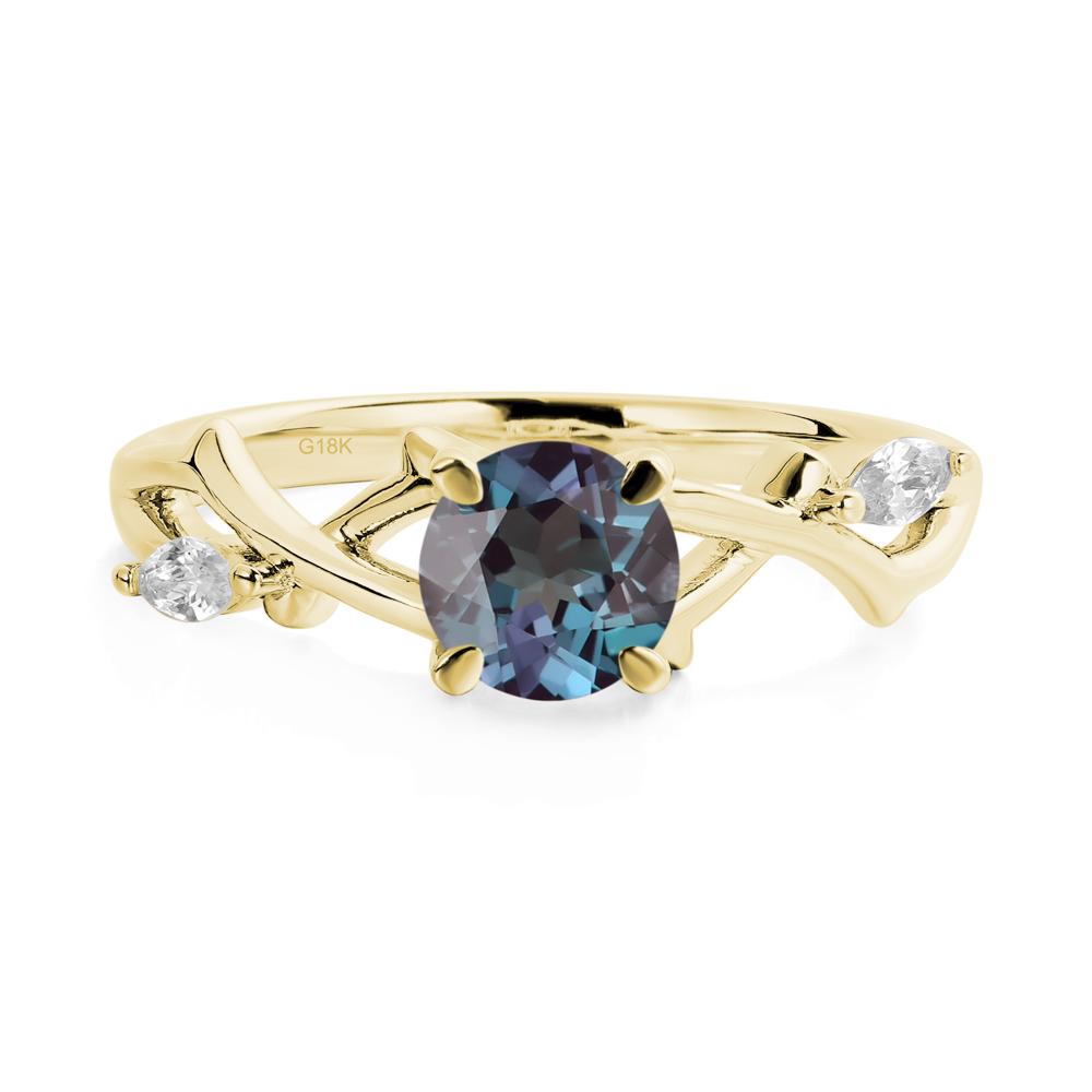 Alexandrite Twig Engagement Ring - LUO Jewelry #metal_18k yellow gold