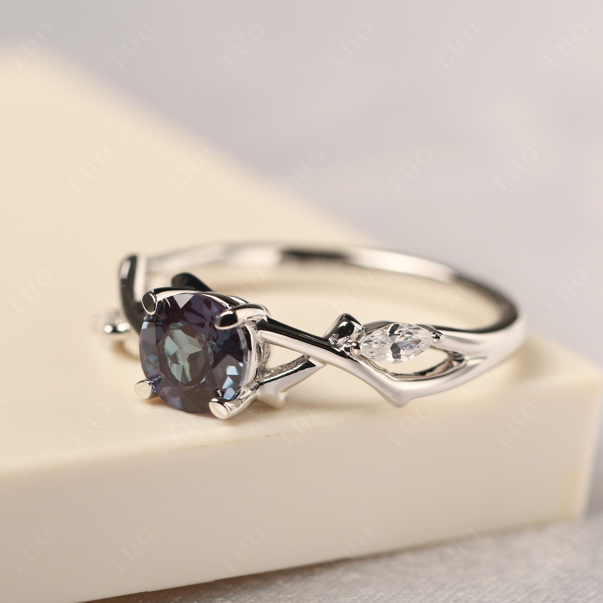 Alexandrite Twig Engagement Ring - LUO Jewelry