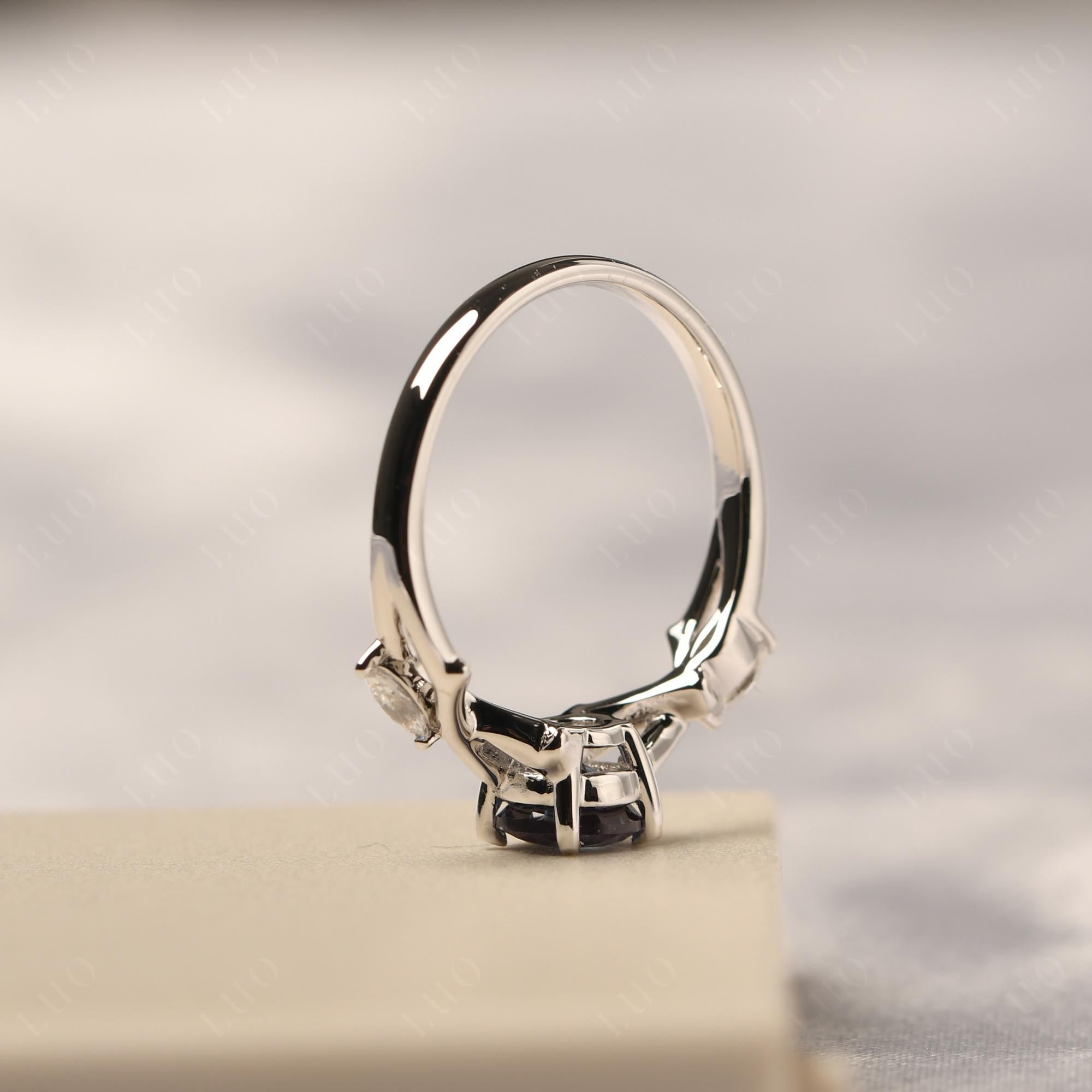 Alexandrite Twig Engagement Ring - LUO Jewelry